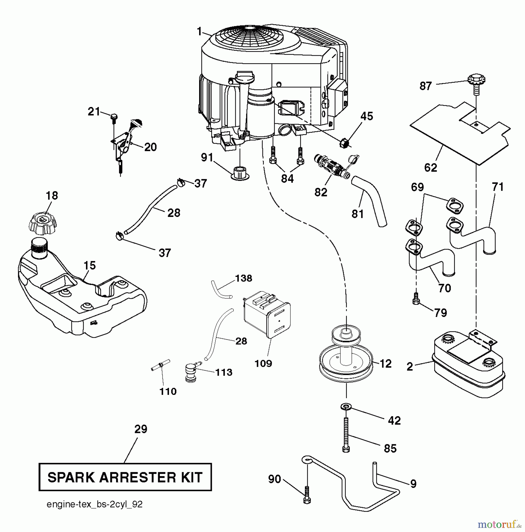  Husqvarna Rasen und Garten Traktoren YTH 22V46 (96045004200) - Husqvarna Yard Tractor (2012-10 & After) ENGINE