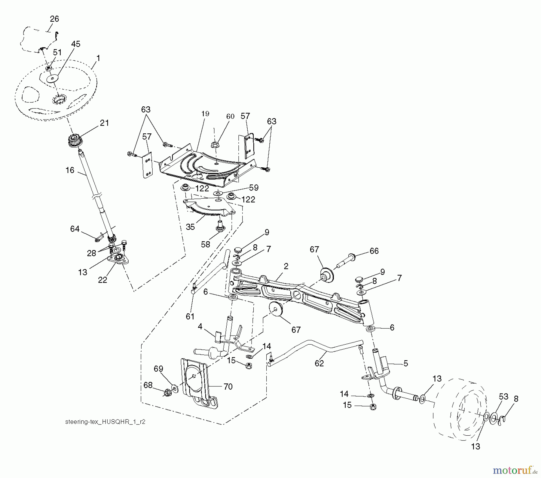  Husqvarna Rasen und Garten Traktoren YTH 22V46 (96045004200) - Husqvarna Yard Tractor (2012-10 & After) STEERING