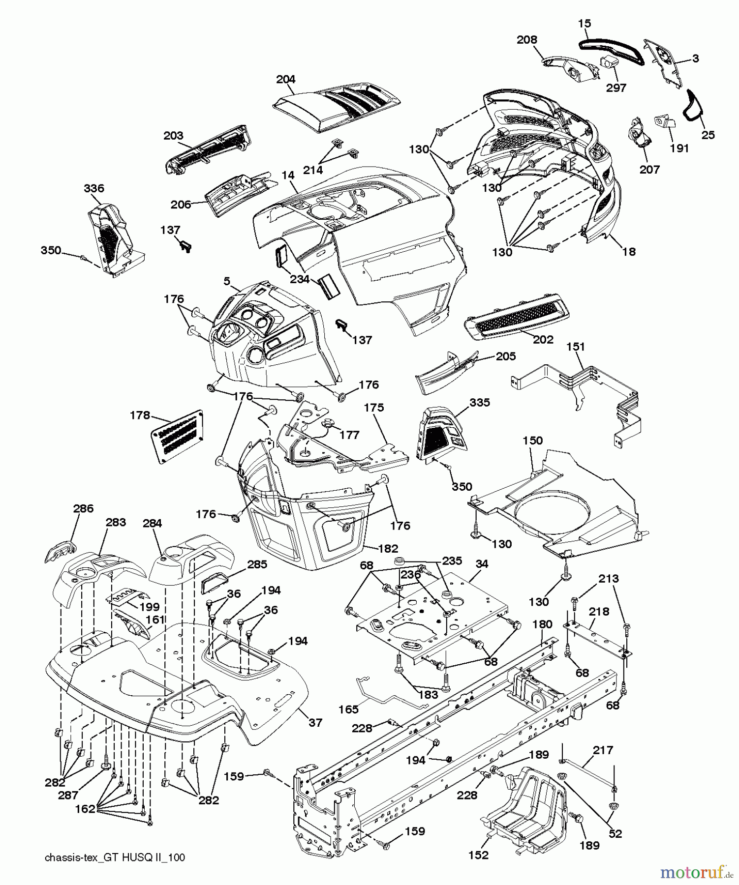  Husqvarna Rasen und Garten Traktoren YT 46LS (96043015100) - Husqvarna Yard Tractor (2012-10 & After) CHASSIS ENCLOSURES