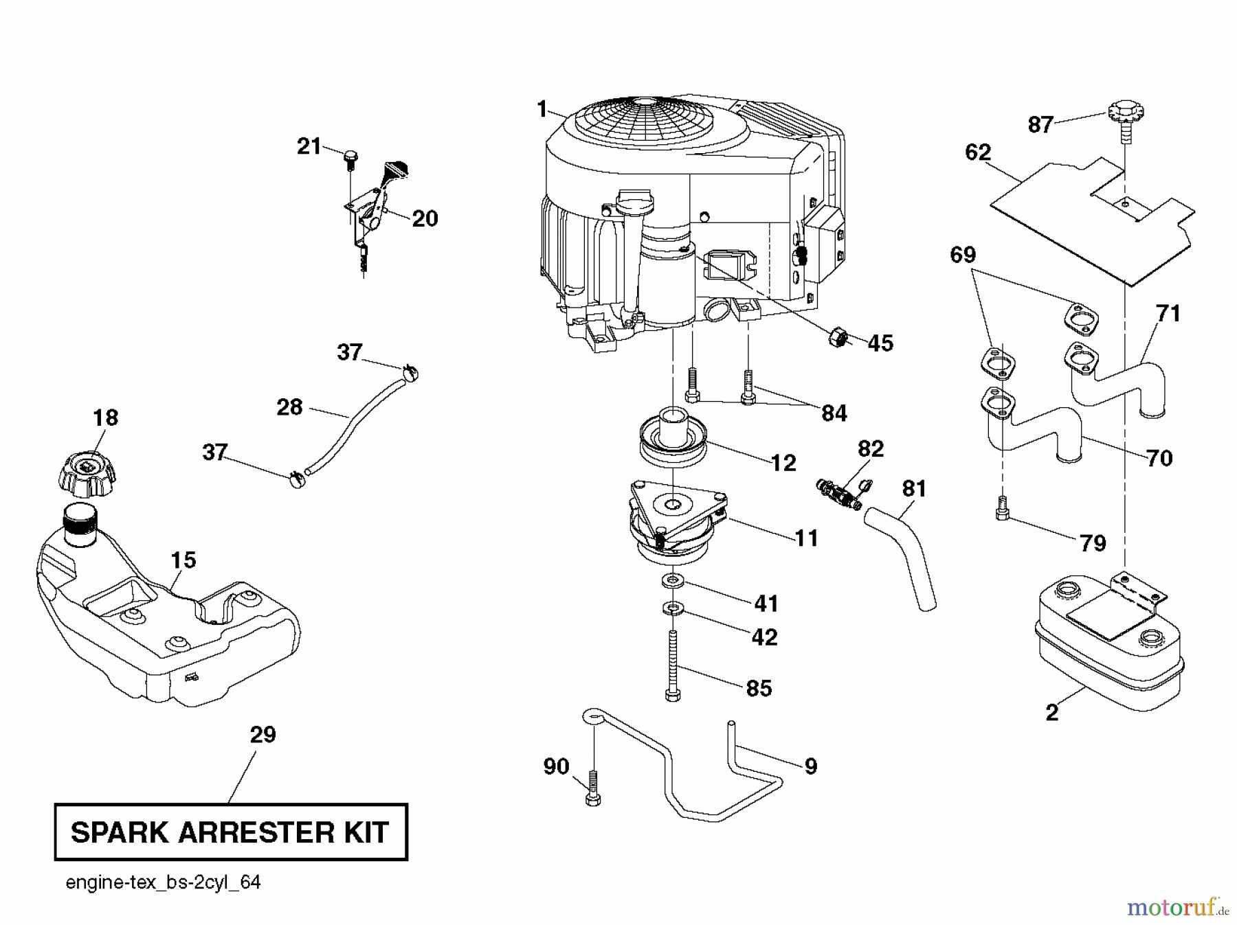  Husqvarna Rasen und Garten Traktoren YTH 2348 (240442) - Husqvarna Yard Tractor (2011-09 & After) ENGINE