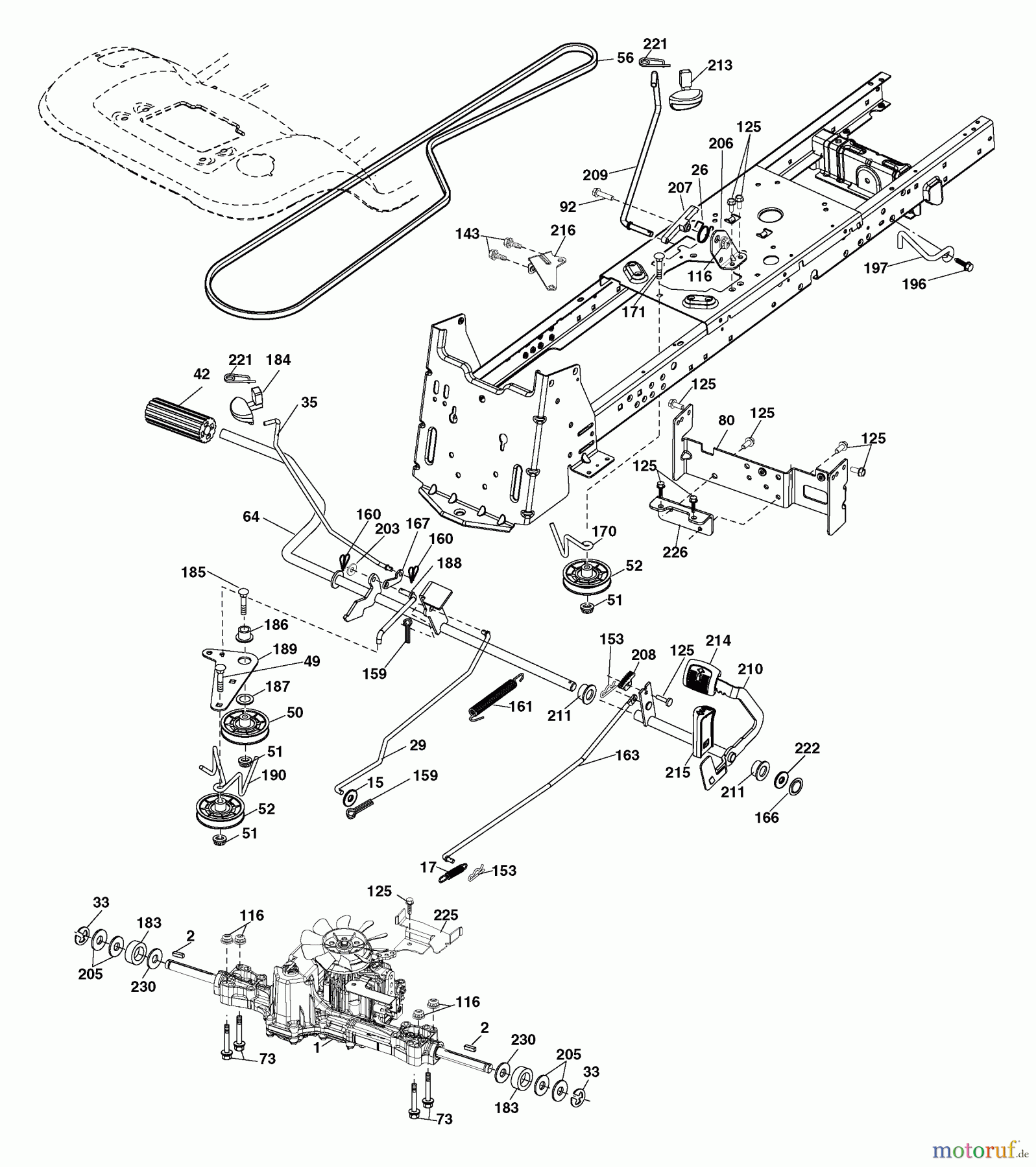  Husqvarna Rasen und Garten Traktoren YTH 2348 (96045000500) - Husqvarna Yard Tractor (2006-11 & After) Drive