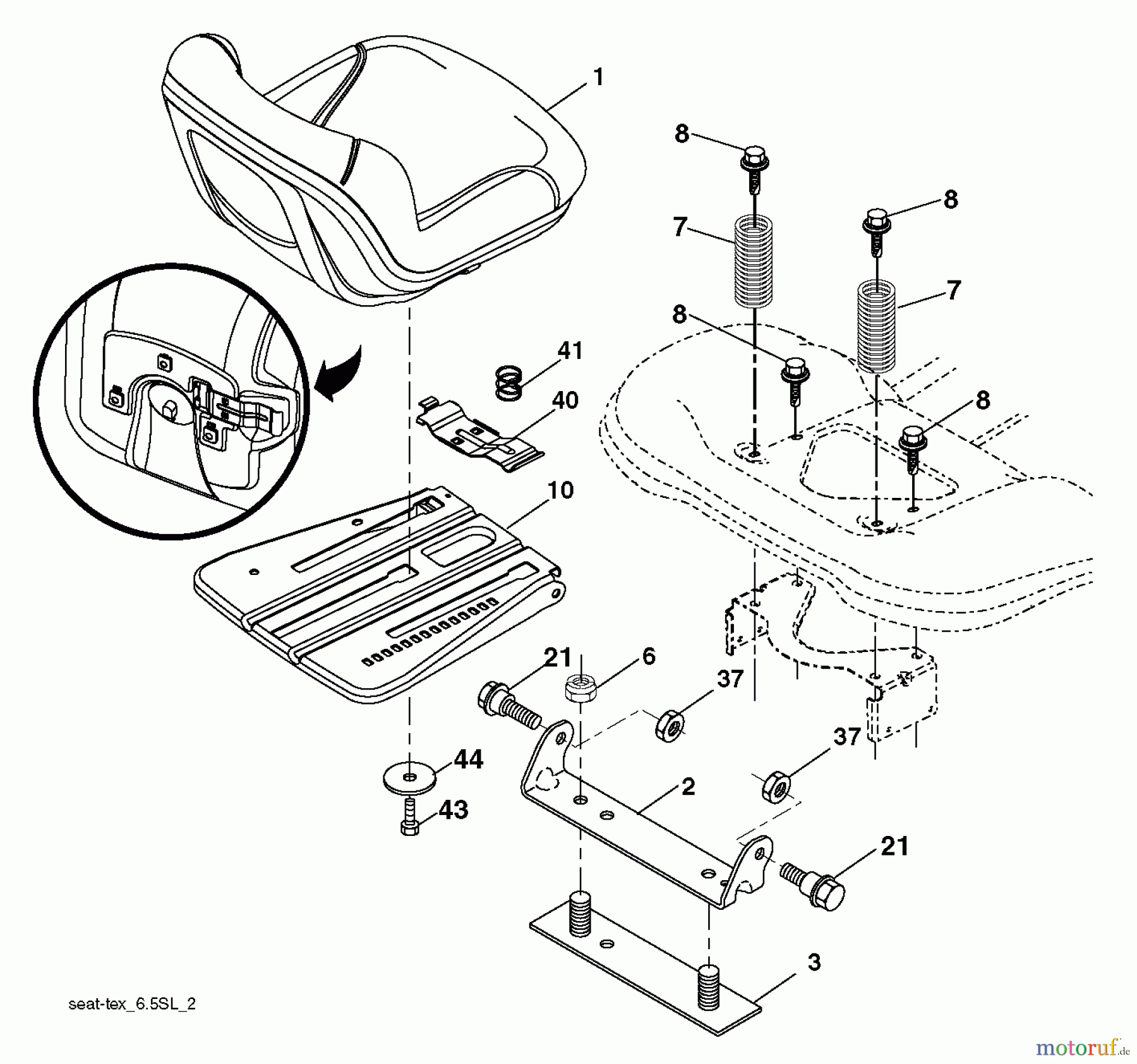  Husqvarna Rasen und Garten Traktoren YTH 2348 (96045002500) - Husqvarna Yard Tractor (2012-02 & After) SEAT