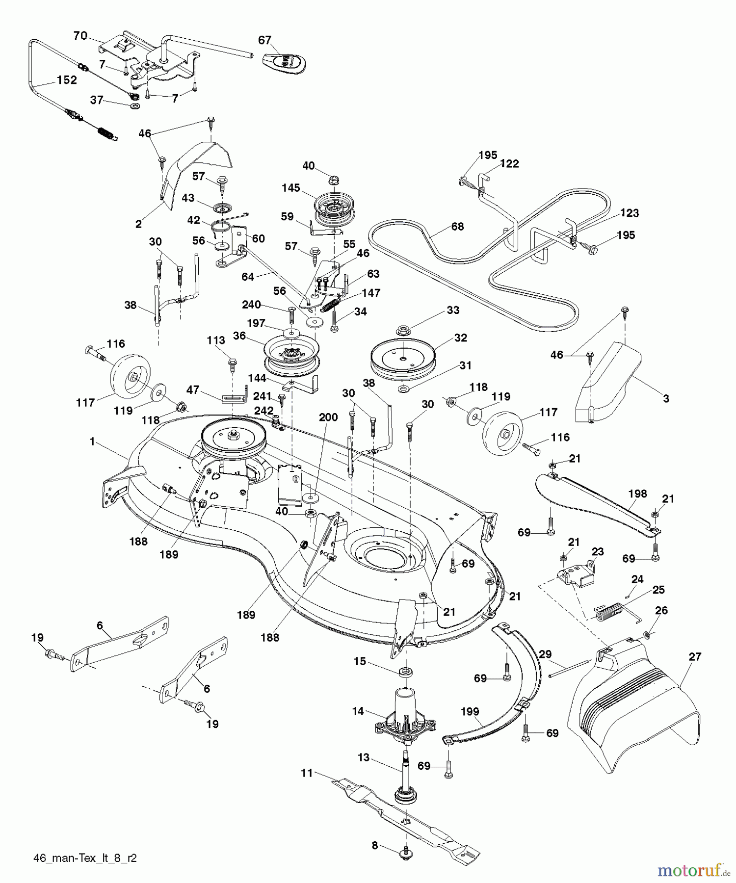  Husqvarna Rasen und Garten Traktoren YTH 23K46 (96041027700) - Husqvarna Yard Tractor (2011-09 & After) MOWER DECK / CUTTING DECK