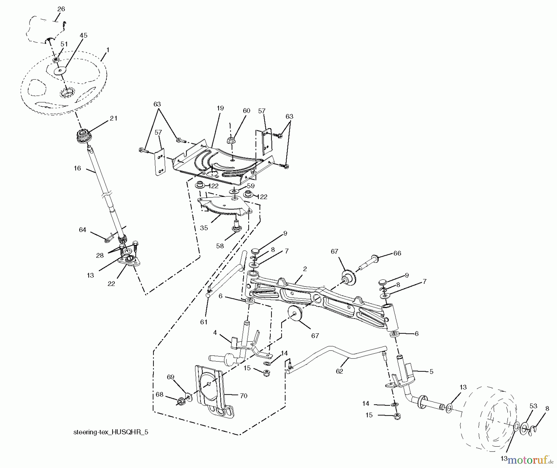  Husqvarna Rasen und Garten Traktoren YTH 23K46 (96041031600) - Husqvarna Yard Tractor (2012-07 & After) STEERING