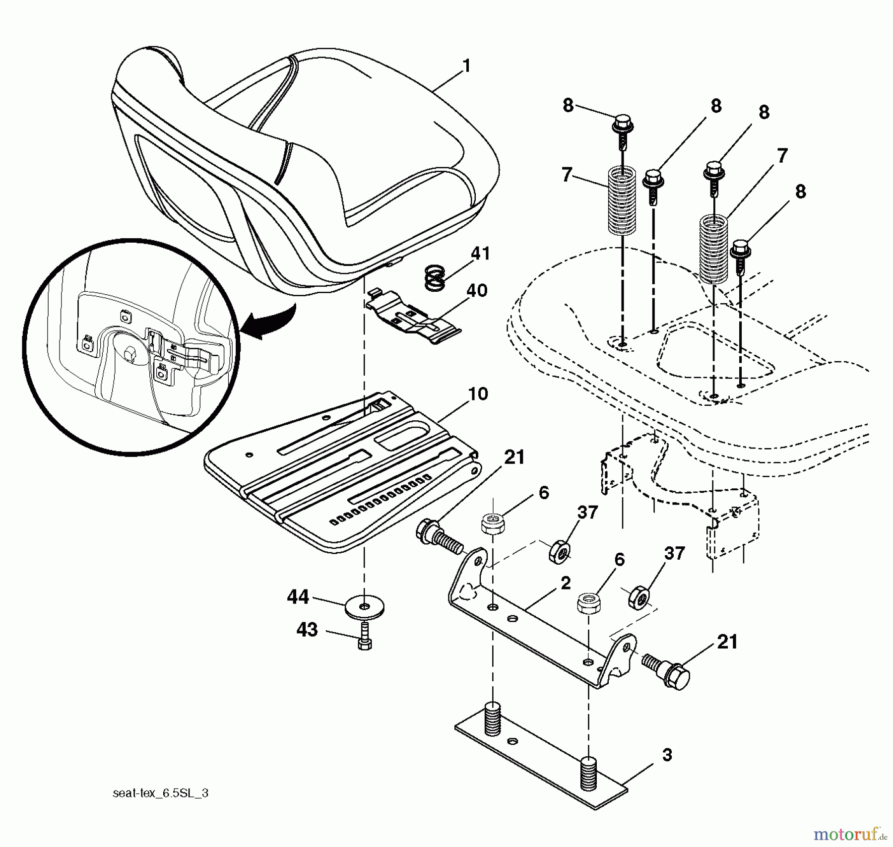  Husqvarna Rasen und Garten Traktoren YTH 23V42 (96043014601) - Husqvarna Yard Tractor (2013-01 & After) SEAT