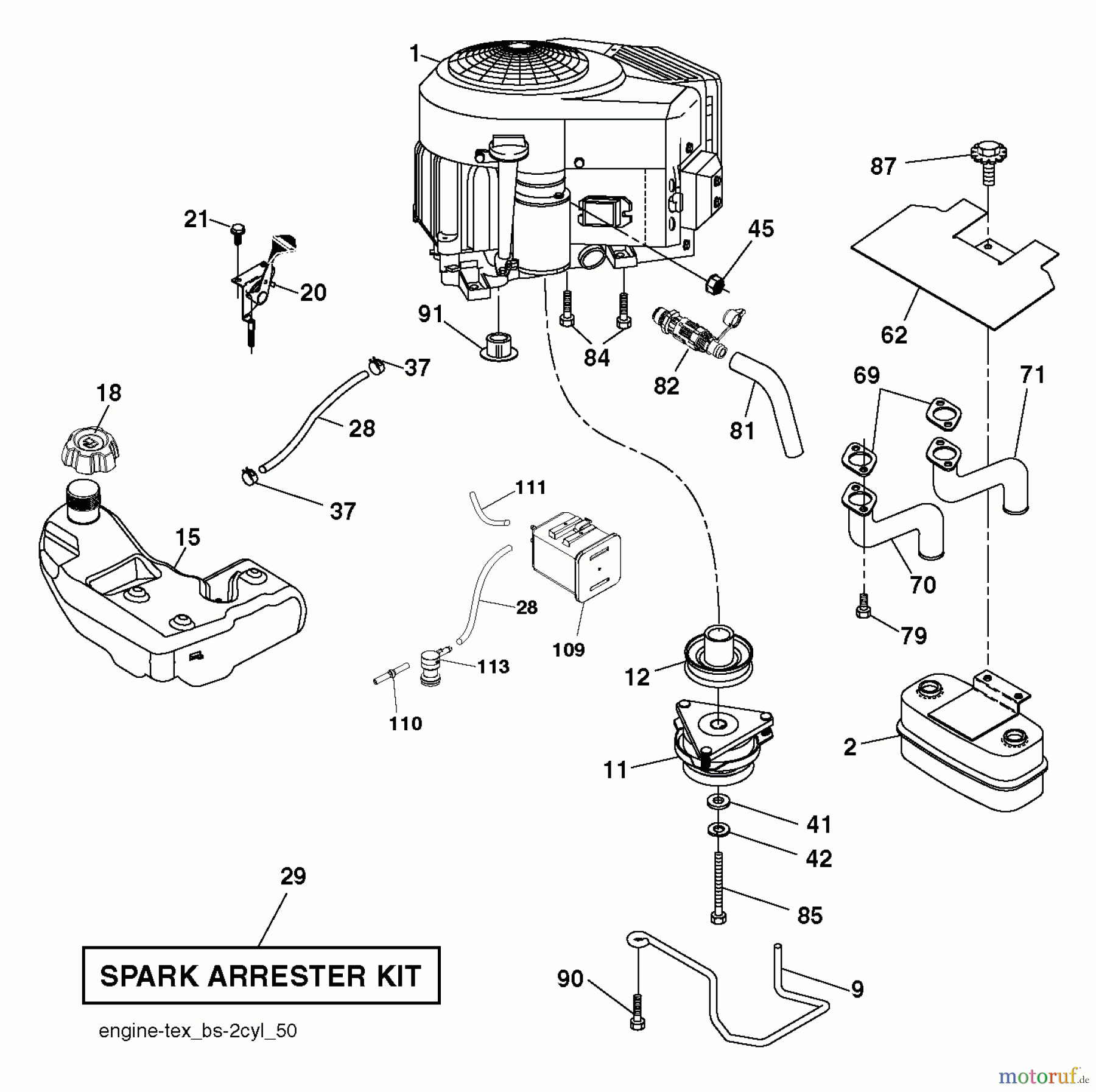  Husqvarna Rasen und Garten Traktoren YTH 23V48 (96043009600) - Husqvarna Yard Tractor (2012-02 & After) ENGINE