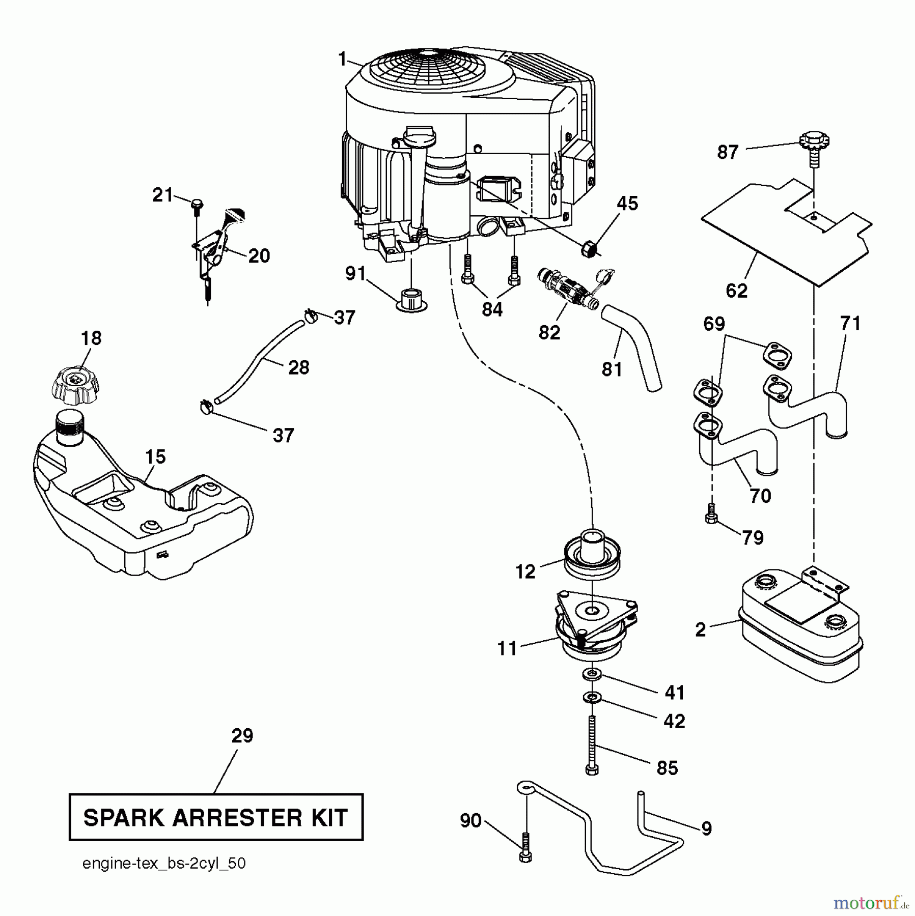  Husqvarna Rasen und Garten Traktoren YTH 23V48 (96043012500) - Husqvarna Yard Tractor (2010-01 & After) ENGINE