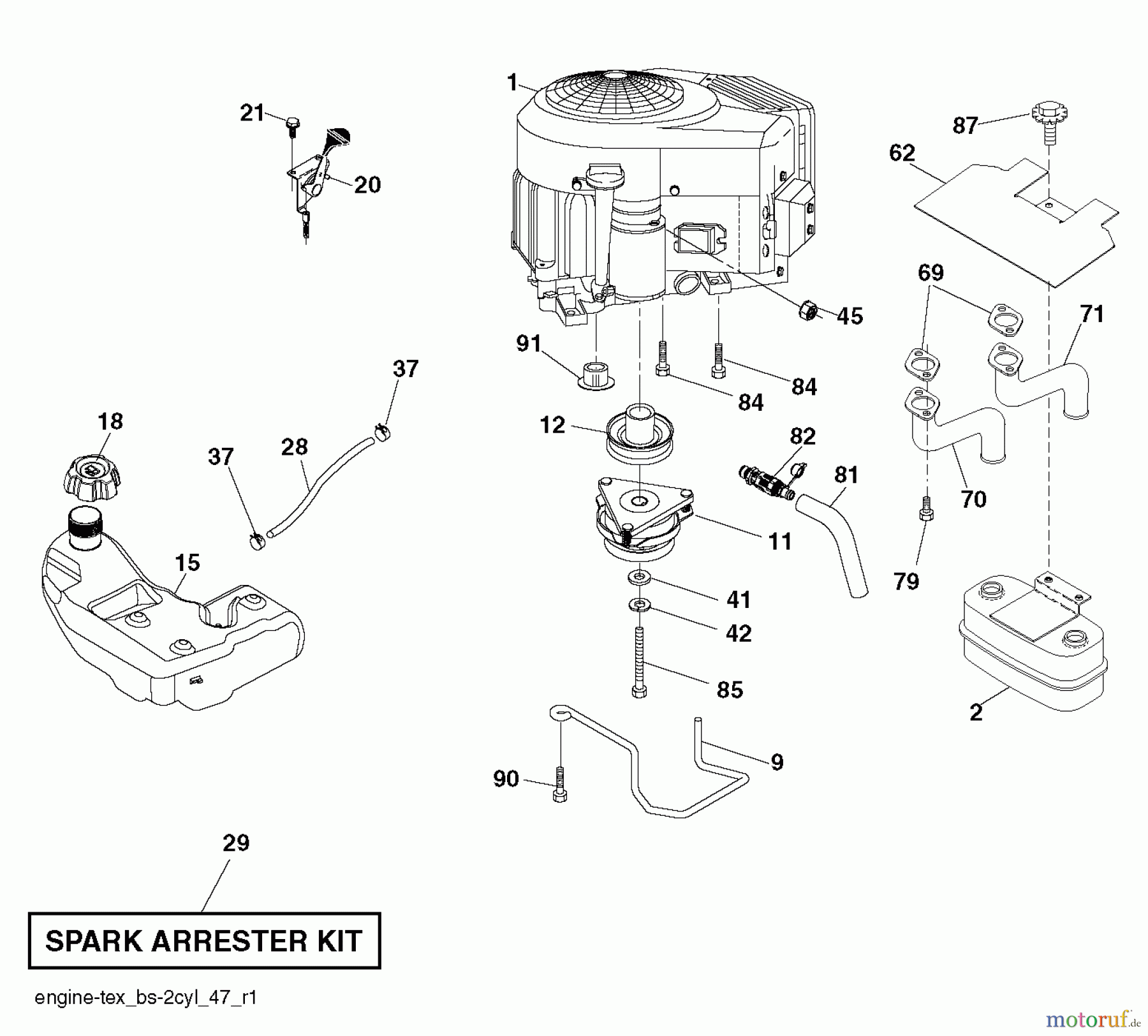  Husqvarna Rasen und Garten Traktoren YTH 23V48 (96043011003) - Husqvarna Yard Tractor (2011-08 & After) ENGINE