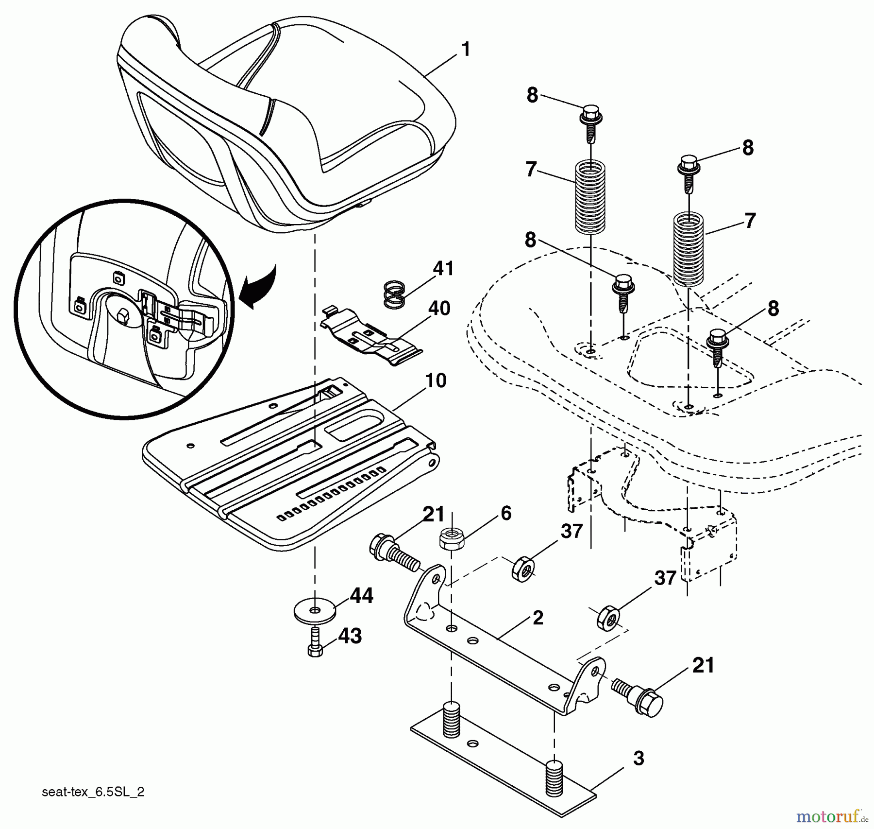  Husqvarna Rasen und Garten Traktoren YTH 23V48 (96045008600) - Husqvarna Yard Tractor (2010-01 & After) Seat Assembly