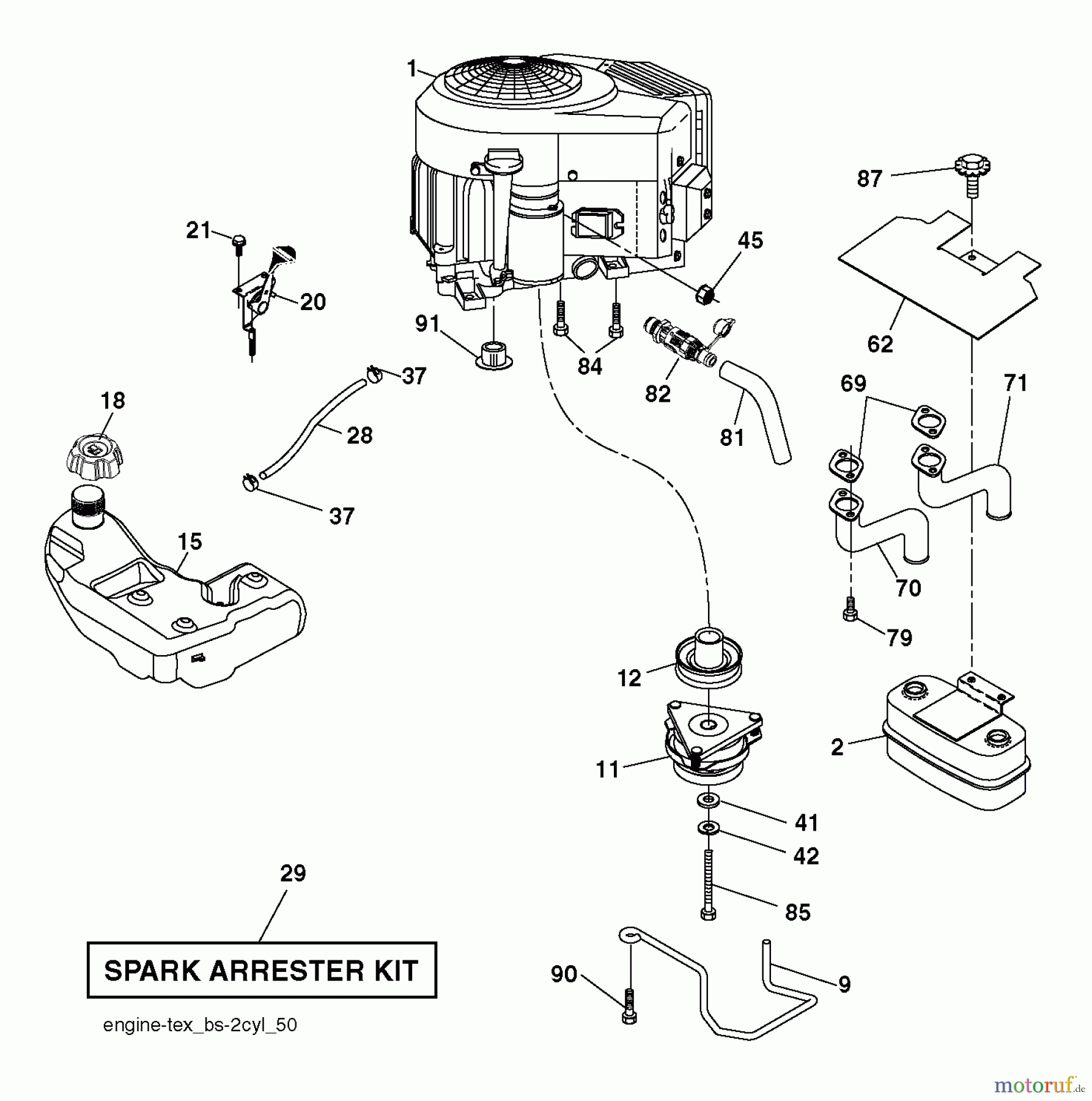  Husqvarna Rasen und Garten Traktoren YTH 23V48 (96048001000) - Husqvarna Yard Tractor (2010-10 & After) ENGINE