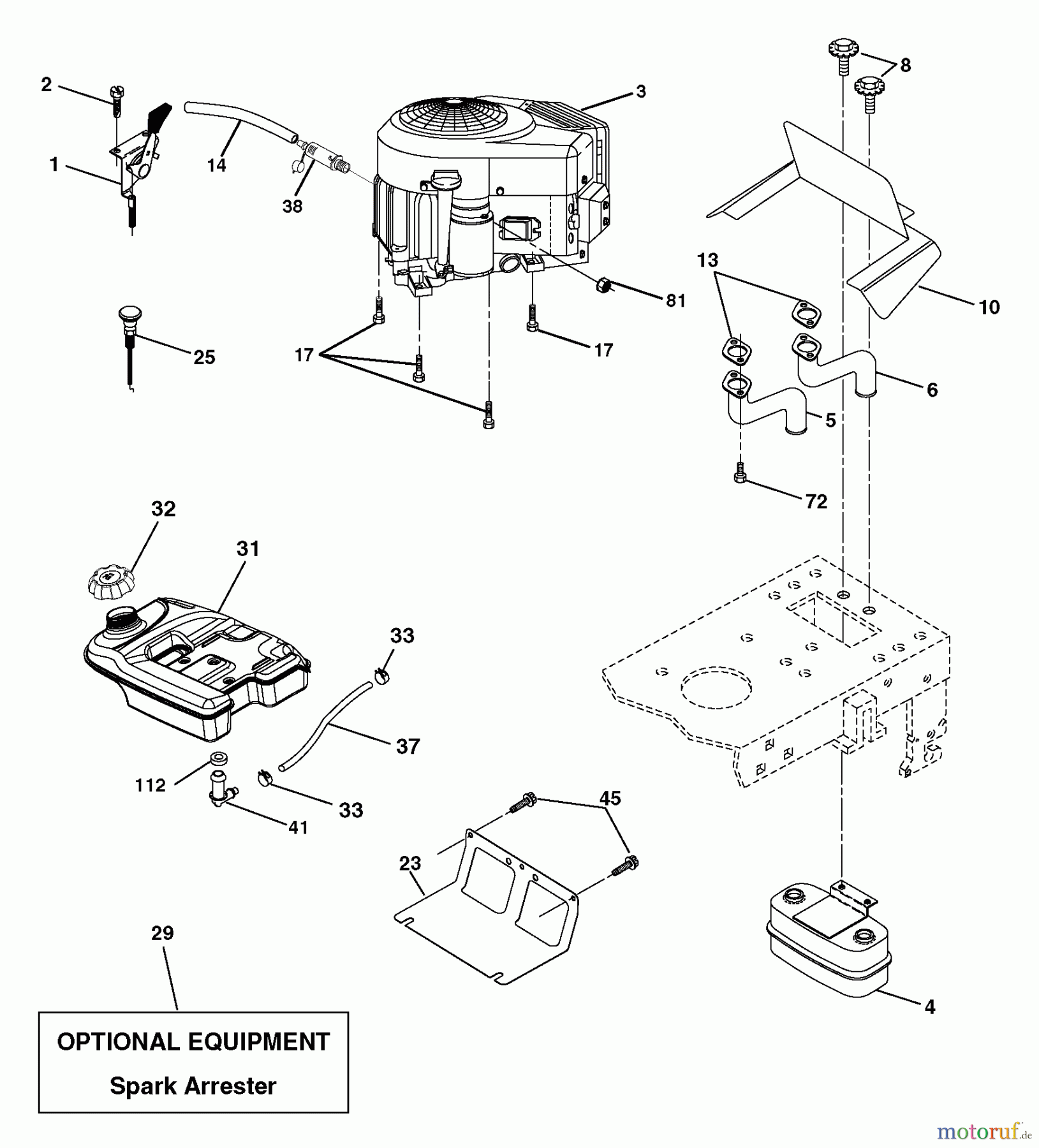 Husqvarna Rasen und Garten Traktoren YTH 2448 (960130007) (917.279080) - Husqvarna Yard Tractor (2004-12 & After) (Sears Craftsman) Engine