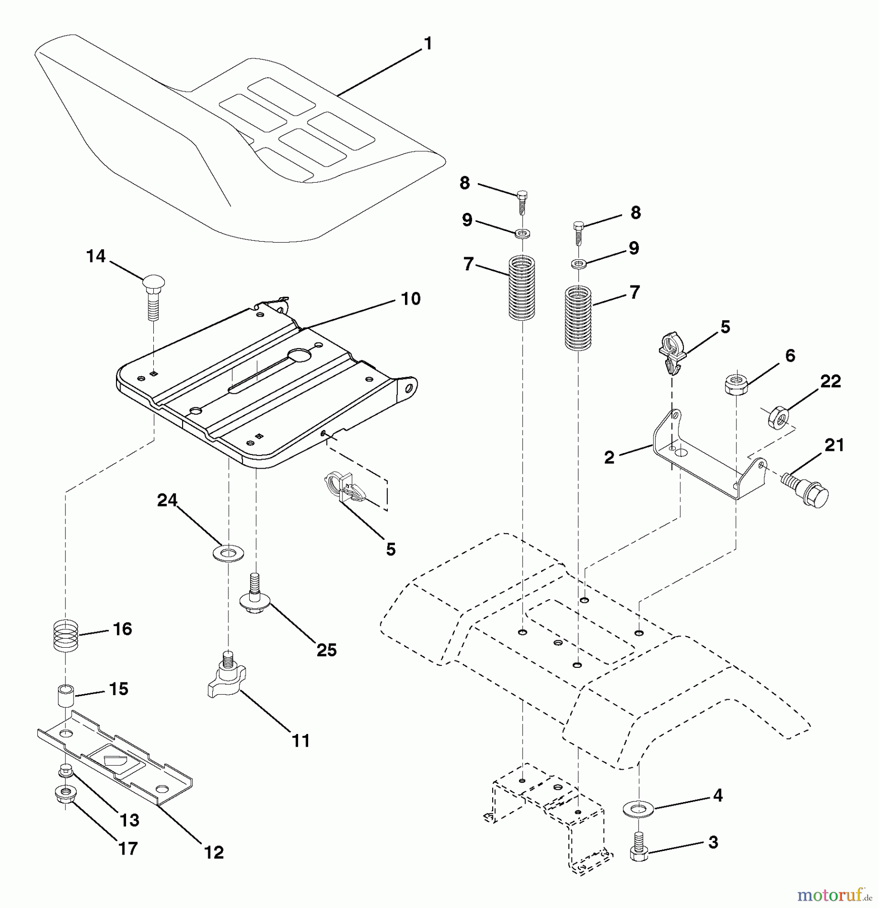  Husqvarna Rasen und Garten Traktoren YTH 2448 (960130007) (917.279080) - Husqvarna Yard Tractor (2004-12 & After) (Sears Craftsman) Seat Assembly