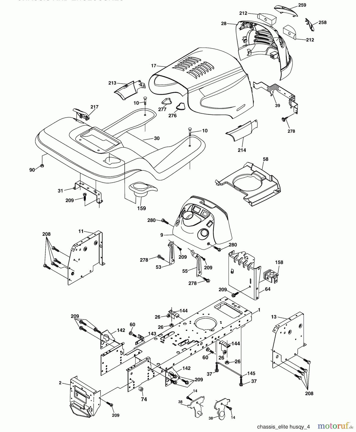  Husqvarna Rasen und Garten Traktoren YTH 2448 (960130007) (917.279081) - Husqvarna Yard Tractor (2005-08 & After) (Sears Craftsman) Chassis/ Enclosures