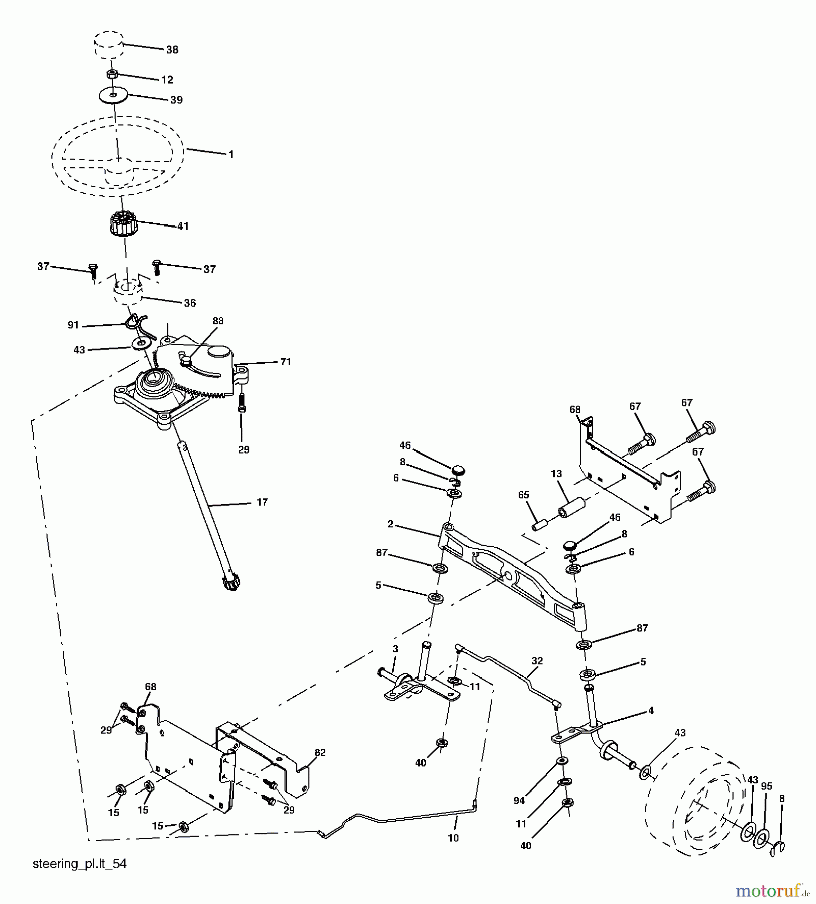  Husqvarna Rasen und Garten Traktoren YTH 2448 (96013000700) - Husqvarna Yard Tractor (2005-09 & After) Steering Assembly