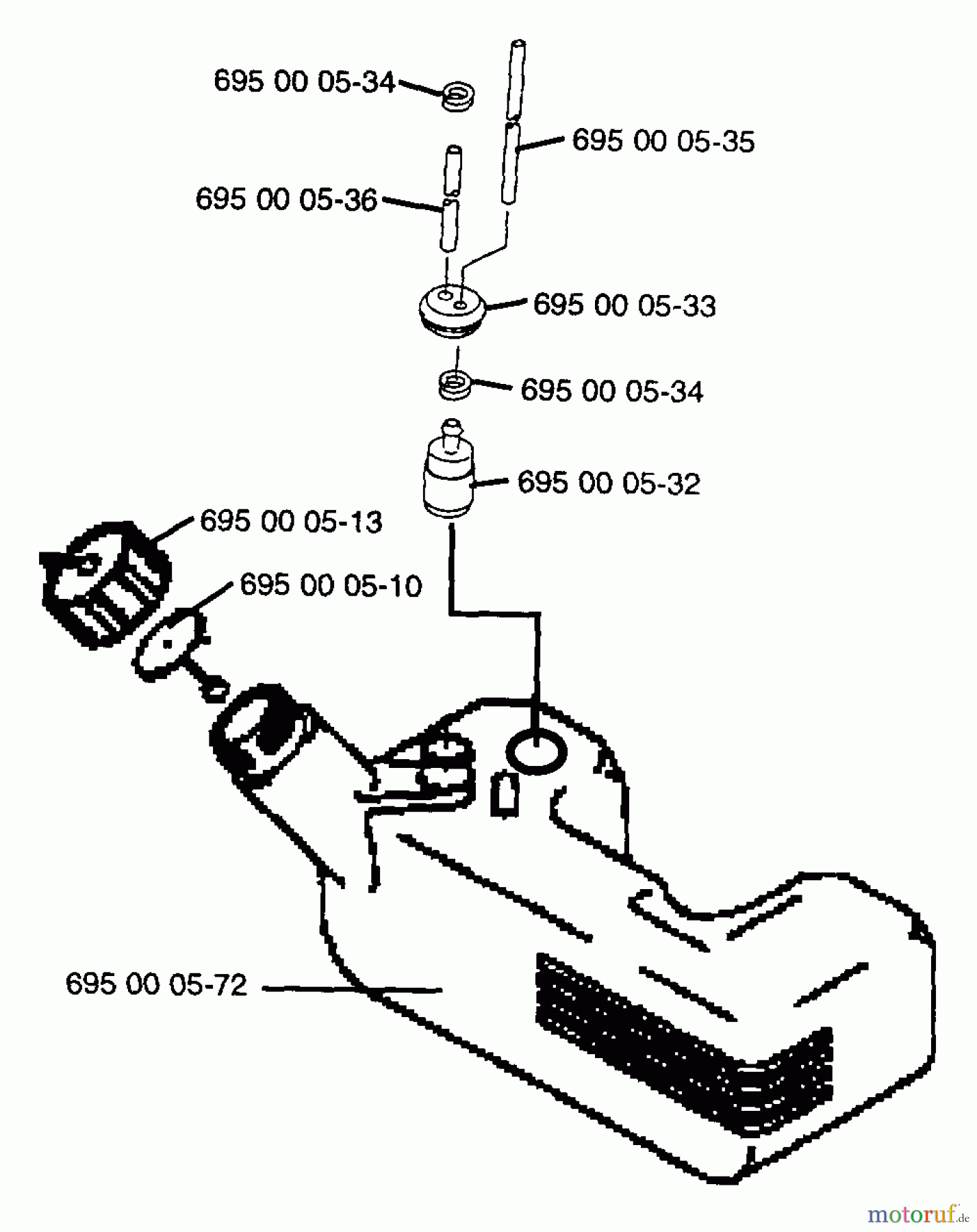  Husqvarna Bläser / Sauger / Häcksler / Mulchgeräte 145 B - Husqvarna Backpack Blower (1997-04 & After) Fuel Tank