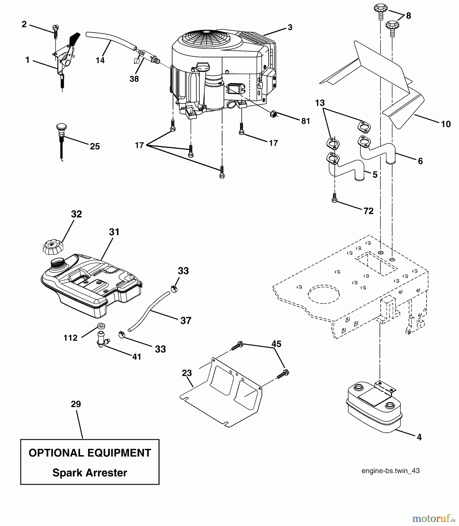  Husqvarna Rasen und Garten Traktoren YTH 2448 (96015000102) - Husqvarna Yard Tractor (2005-03 & After) Engine