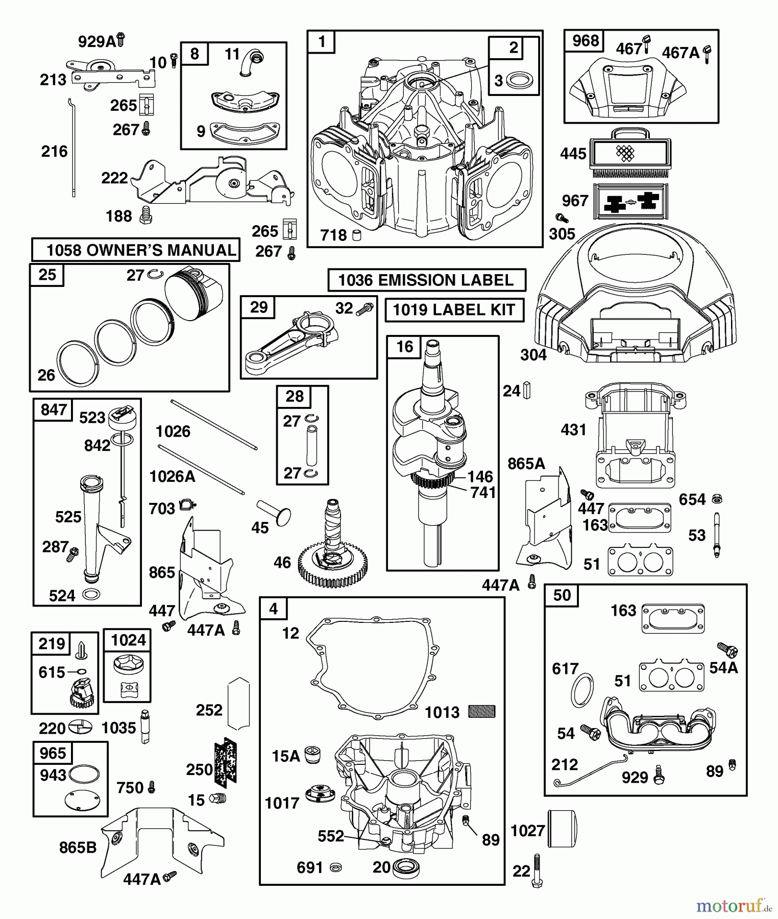  Husqvarna Rasen und Garten Traktoren YTH 2448T (917.279201) - Husqvarna Yard Tractor (2006-05 & After) (Sears Craftsman) Briggs Engine (Part 1)