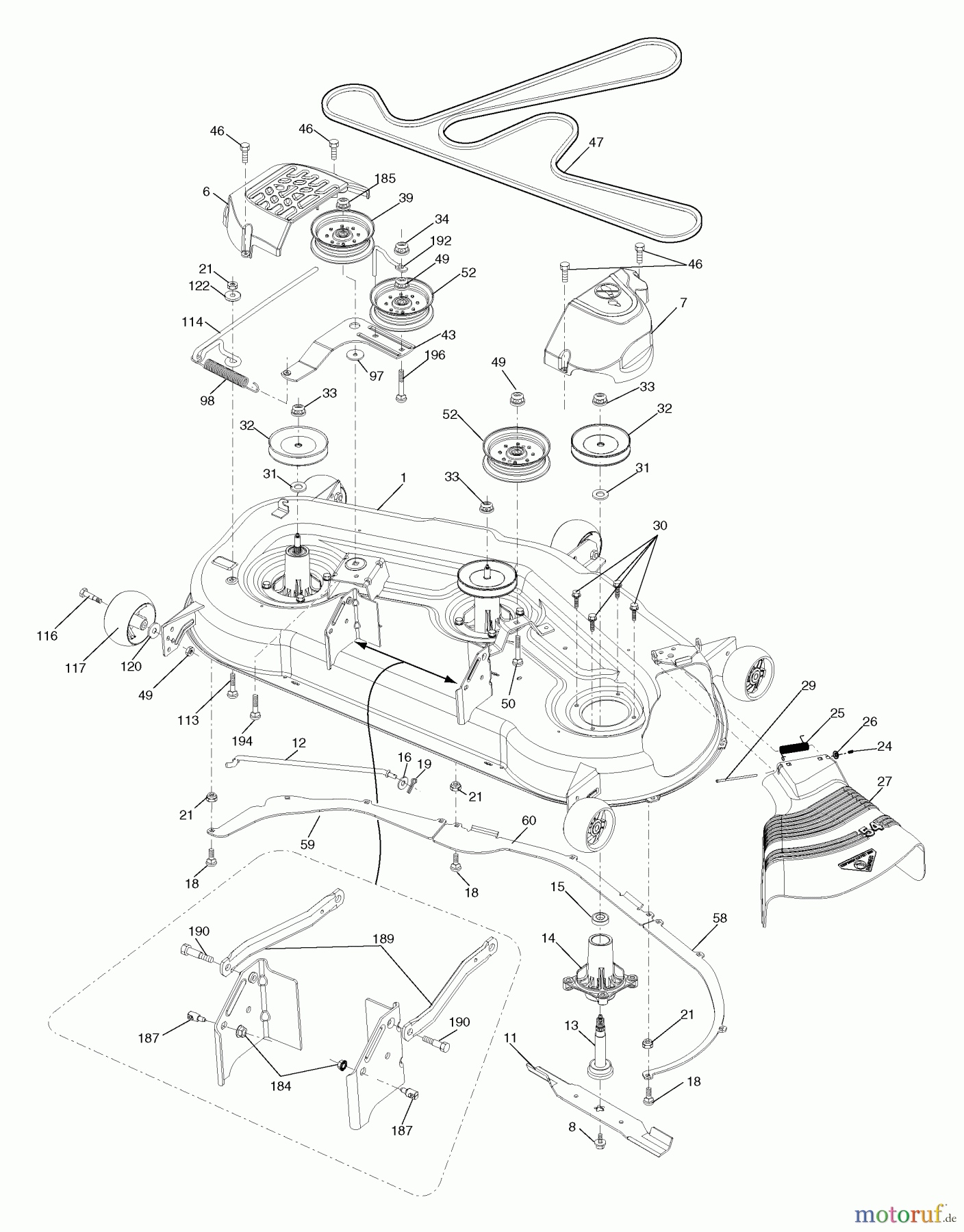  Husqvarna Rasen und Garten Traktoren YTH 2454 (96042004800) - Husqvarna Yard Tractor (2007-04 & After) Mower Deck