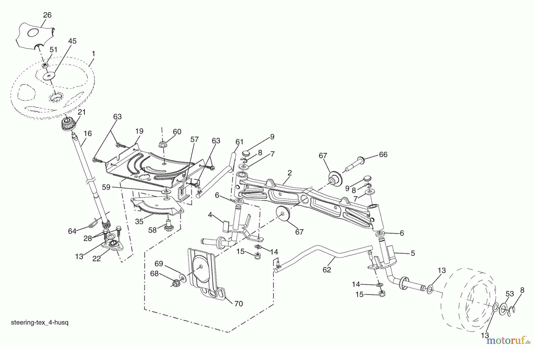  Husqvarna Rasen und Garten Traktoren YTH 2454 (96043002204) - Husqvarna Yard Tractor (2006-09 & After) Steering Assembly