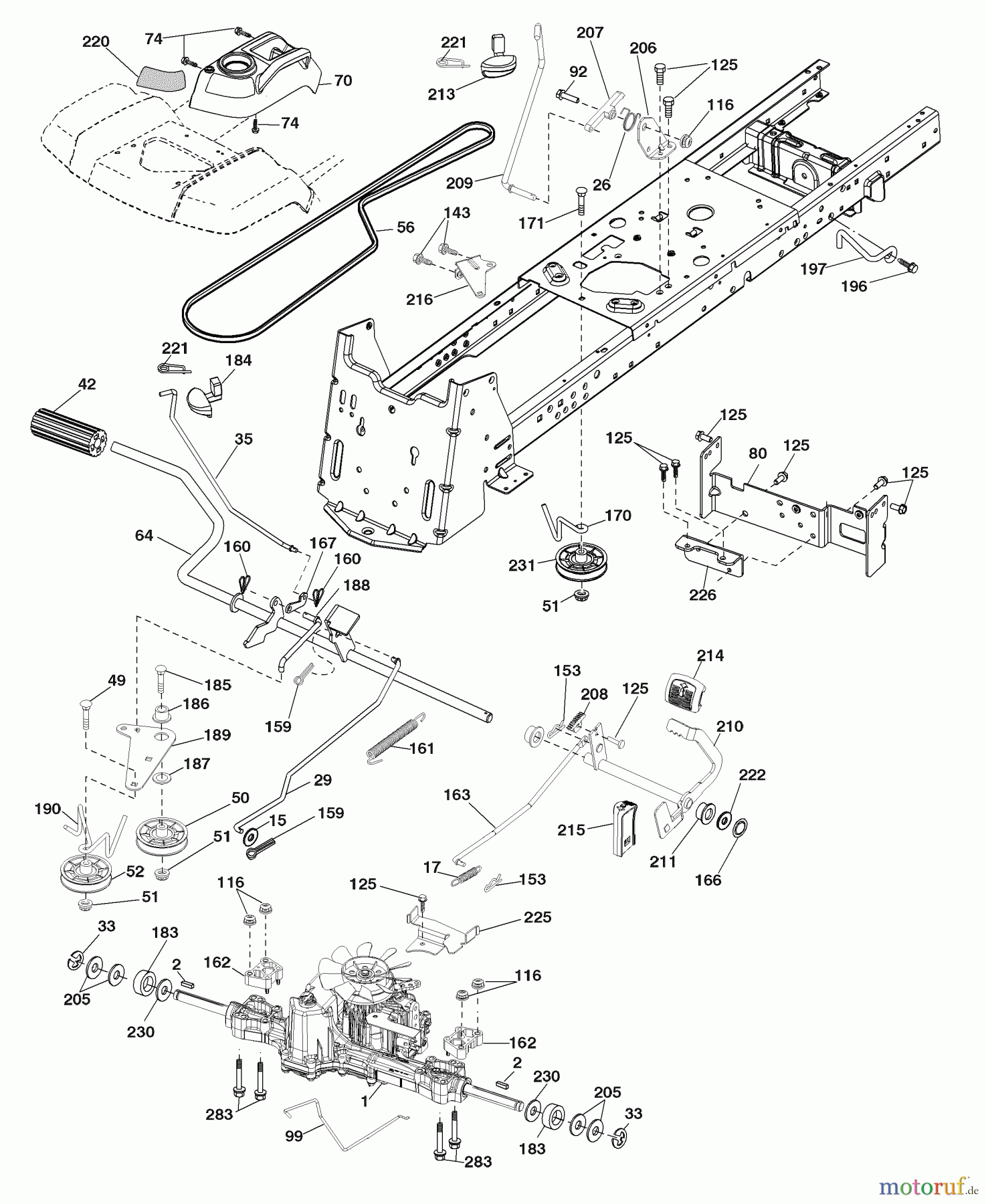 Husqvarna Rasen und Garten Traktoren YTH 2454 (96043003402) - Husqvarna Yard Tractor (2008-02 & After) Drive