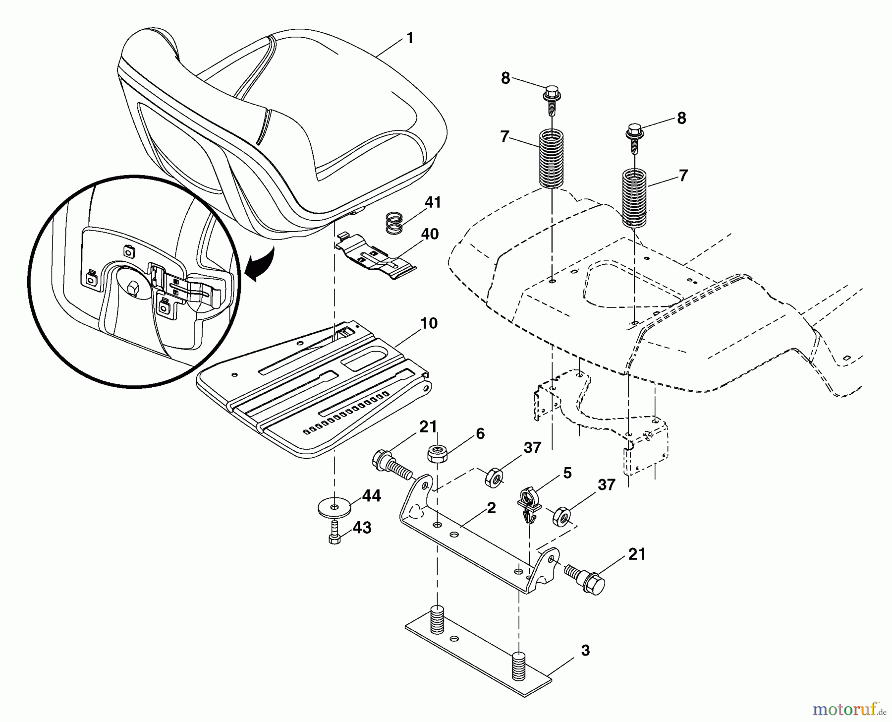  Husqvarna Rasen und Garten Traktoren YTH 2454T (917.279220) - Husqvarna Yard Tractor (2006-05 & After) (Sears Craftsman) Seat Assembly