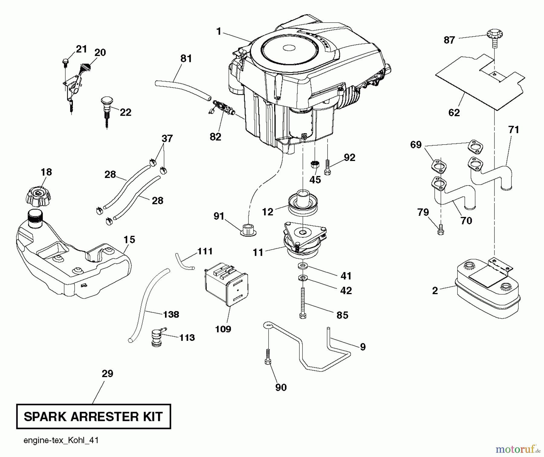  Husqvarna Rasen und Garten Traktoren YTH 24K48 (96043014101) - Husqvarna Yard Tractor (2012-10 & After) ENGINE