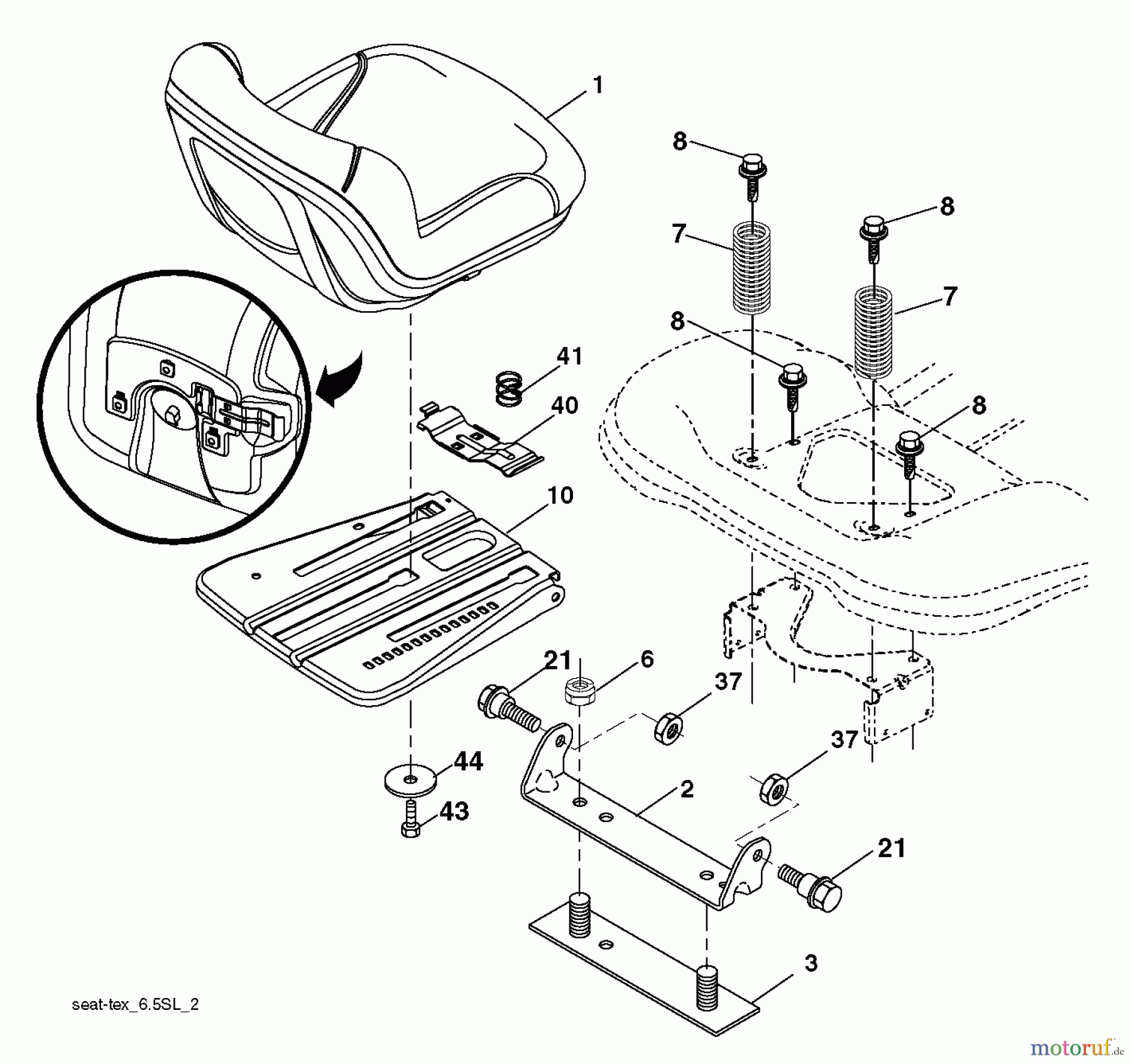  Husqvarna Rasen und Garten Traktoren YTH 24K48 (96045003501) - Husqvarna Yard Tractor (2012-11 & After) SEAT