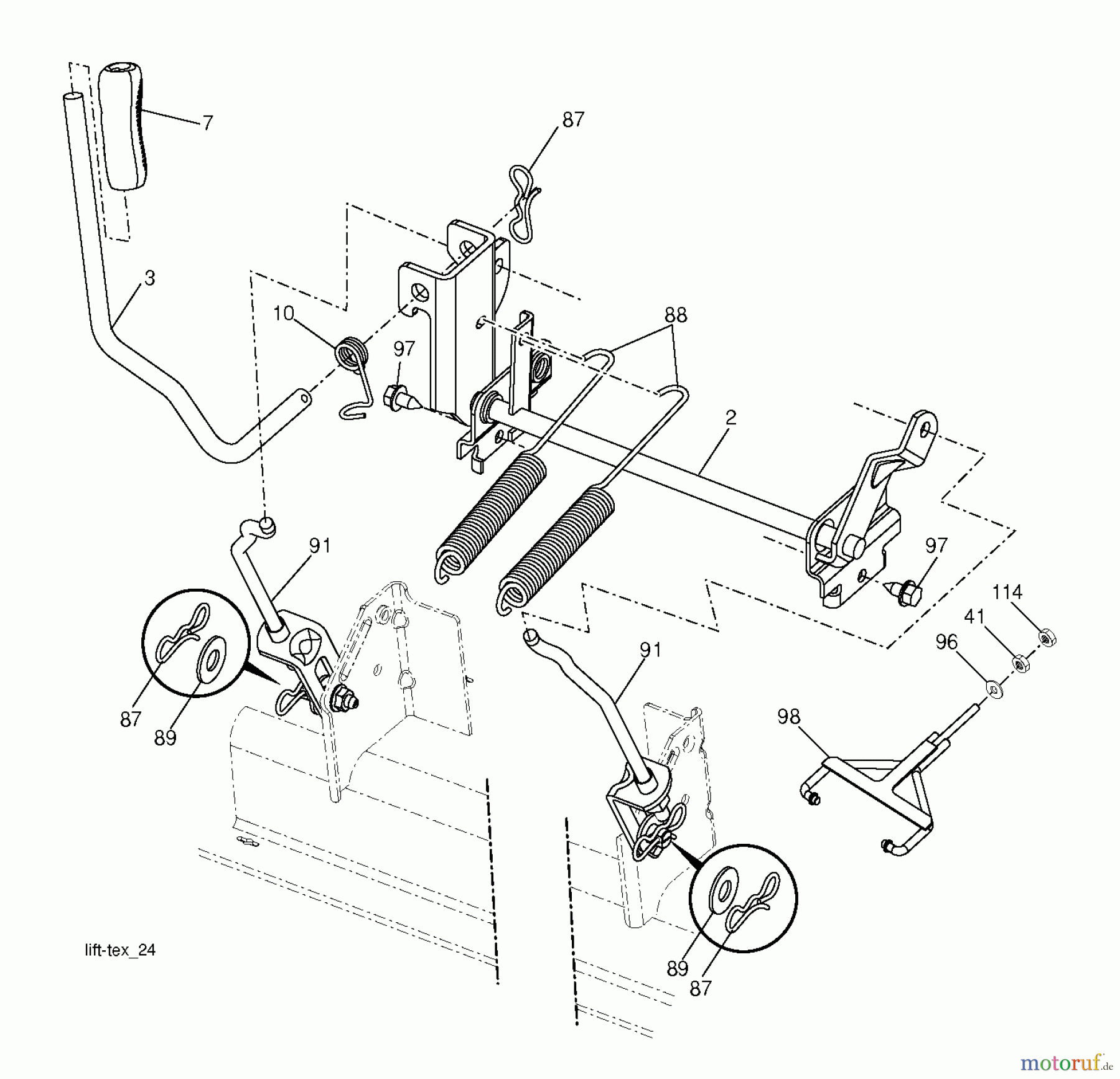  Husqvarna Rasen und Garten Traktoren YTH 24V42LS (96043011502) - Husqvarna Yard Tractor (2011-07 & After) MOWER LIFT LEVER