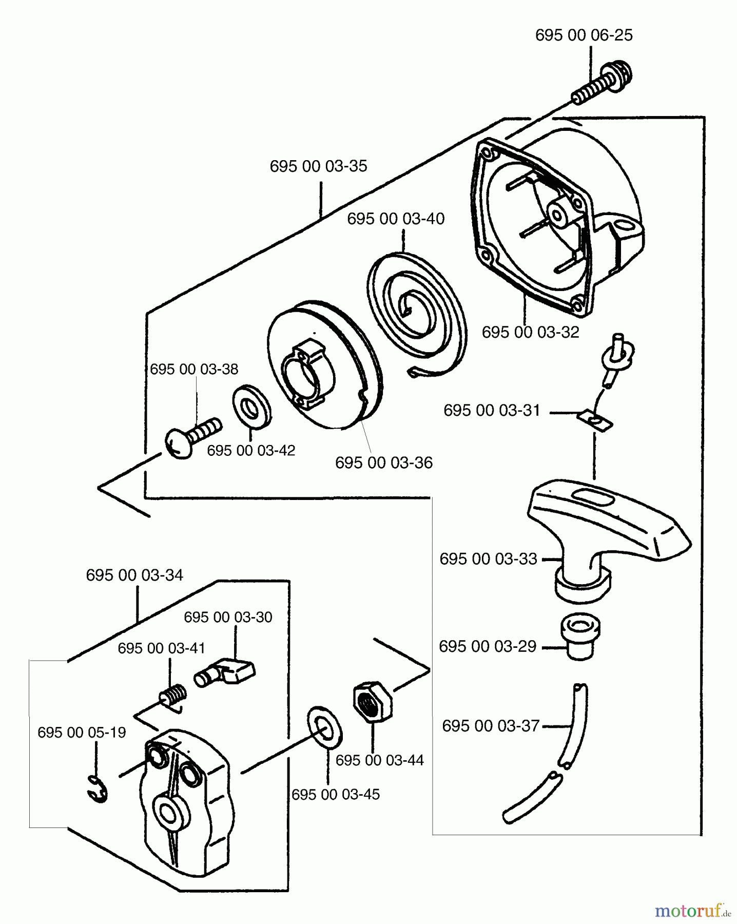  Husqvarna Bläser / Sauger / Häcksler / Mulchgeräte 145 BT - Husqvarna Backpack Blower (1997-05 & After) Starter Assy.