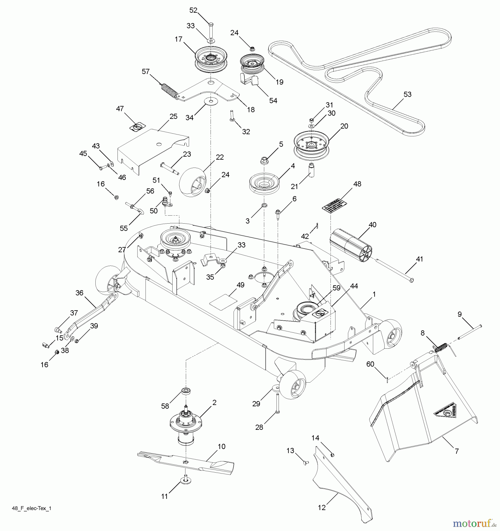  Husqvarna Rasen und Garten Traktoren YTH 24V48LS (96043008900) - Husqvarna Yard Tractor (2009-12 & After) Mower Deck