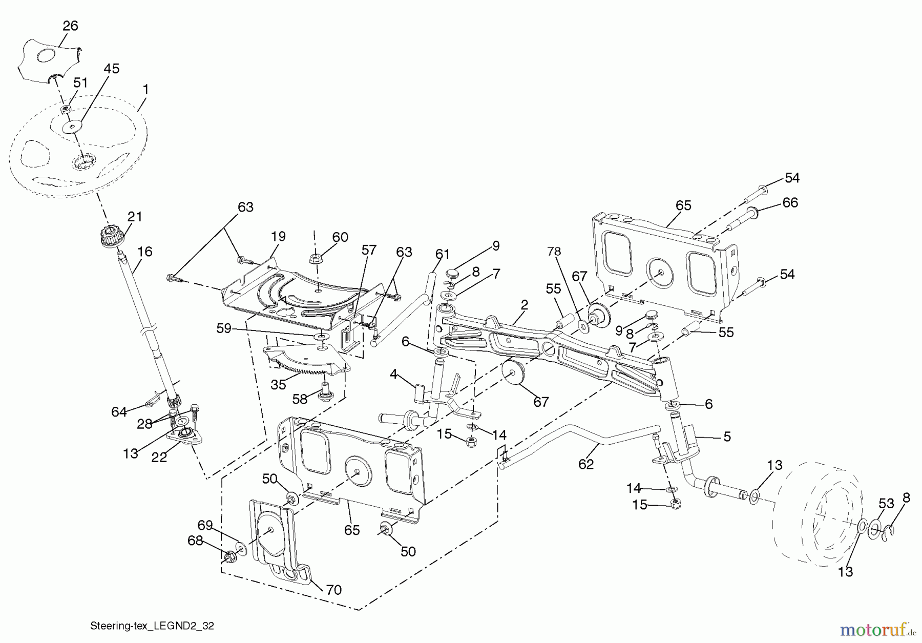  Husqvarna Rasen und Garten Traktoren YTH 24V48LS (96043008900) - Husqvarna Yard Tractor (2009-12 & After) Steering Assembly