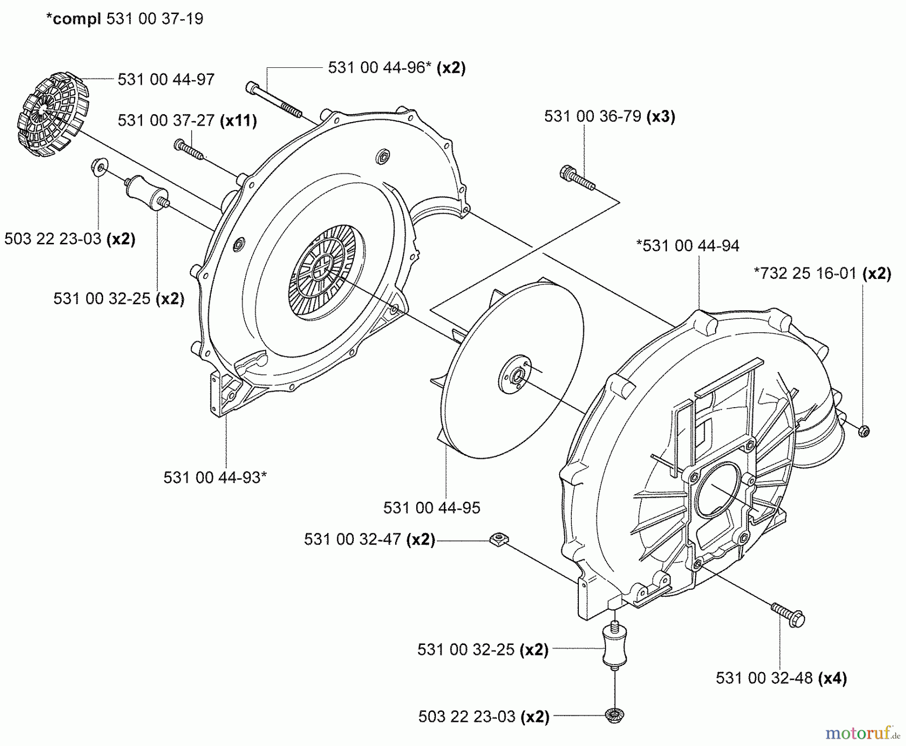  Husqvarna Bläser / Sauger / Häcksler / Mulchgeräte 145 BT - Husqvarna Backpack Blower (2005-08 & After) Blower Housing