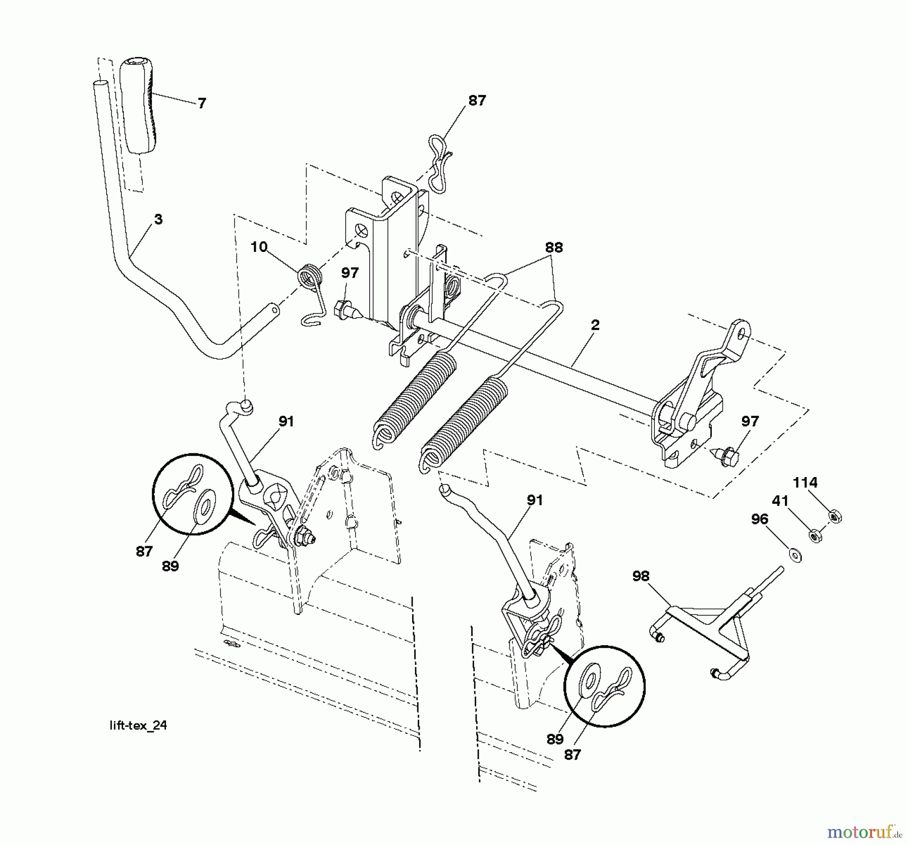  Husqvarna Rasen und Garten Traktoren YTH 24V48LS (96043011603) - Husqvarna Yard Tractor (2011-08 & After) MOWER LIFT LEVER