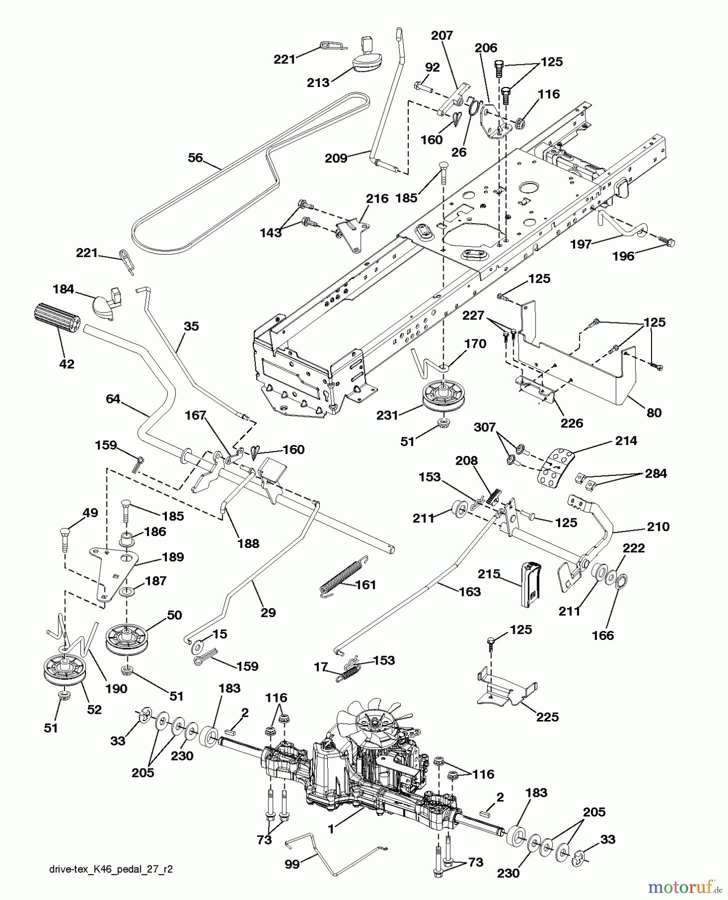  Husqvarna Rasen und Garten Traktoren YTH 24V54XLS (96043011402) - Husqvarna Yard Tractor (2011-07 & After) DRIVE