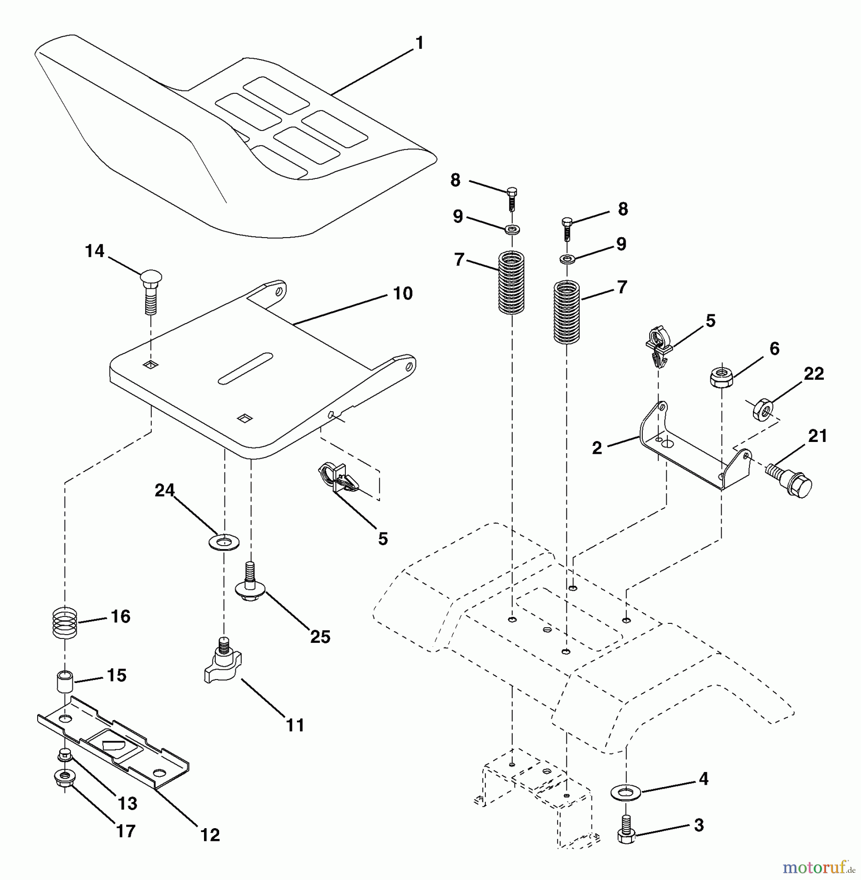  Husqvarna Rasen und Garten Traktoren YTH 2548B (954571984) - Husqvarna Yard Tractor (2004-06 & After) Seat Assembly