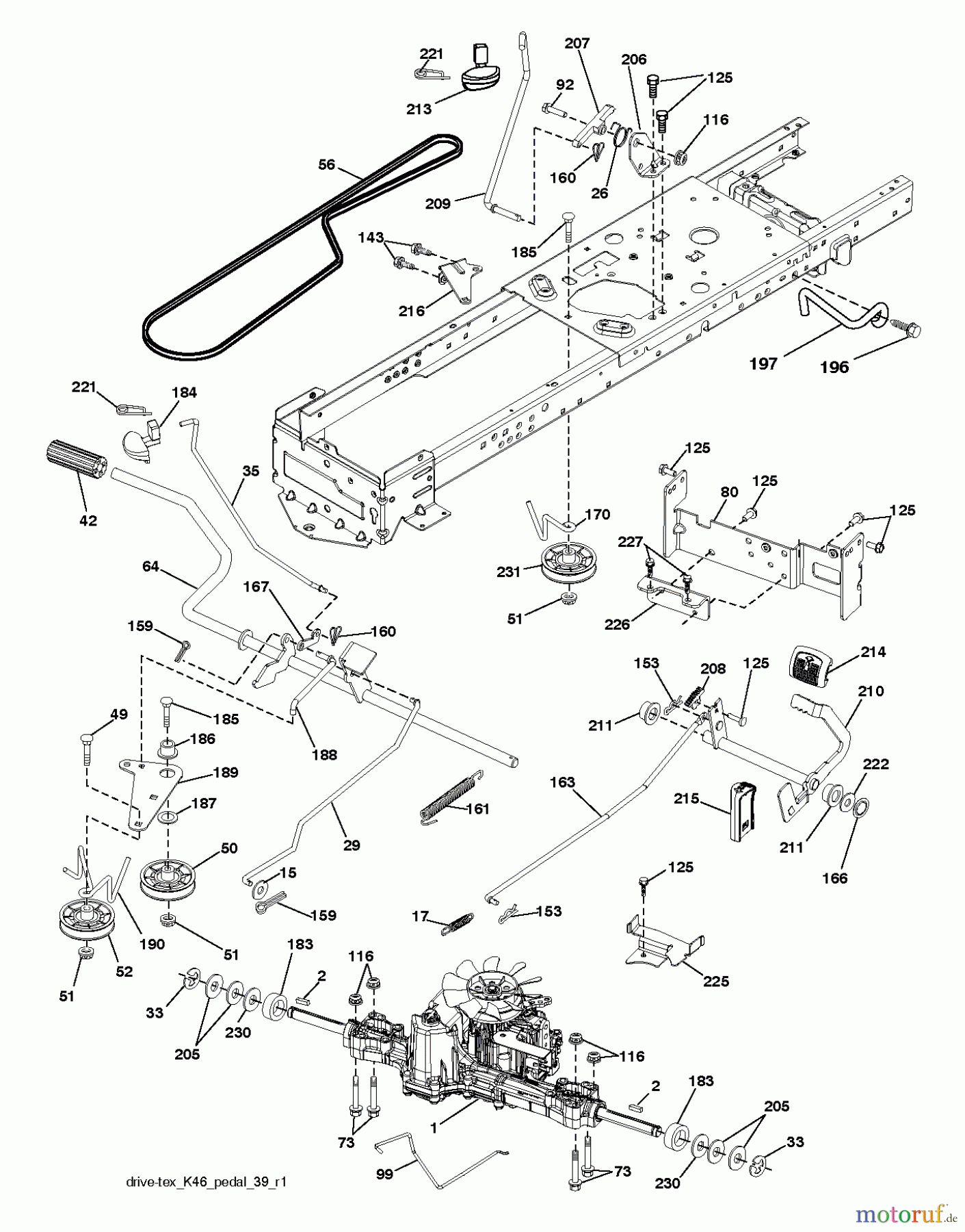  Husqvarna Rasen und Garten Traktoren YTH 25K54 (96041027800) - Husqvarna Yard Tractor (2011-09 & After) DRIVE