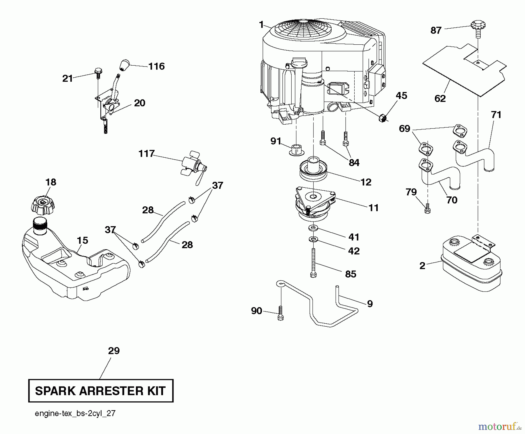  Husqvarna Rasen und Garten Traktoren YTH 2648TDRF (96041026400) - Husqvarna Yard Tractor (2011-05 & After) ENGINE