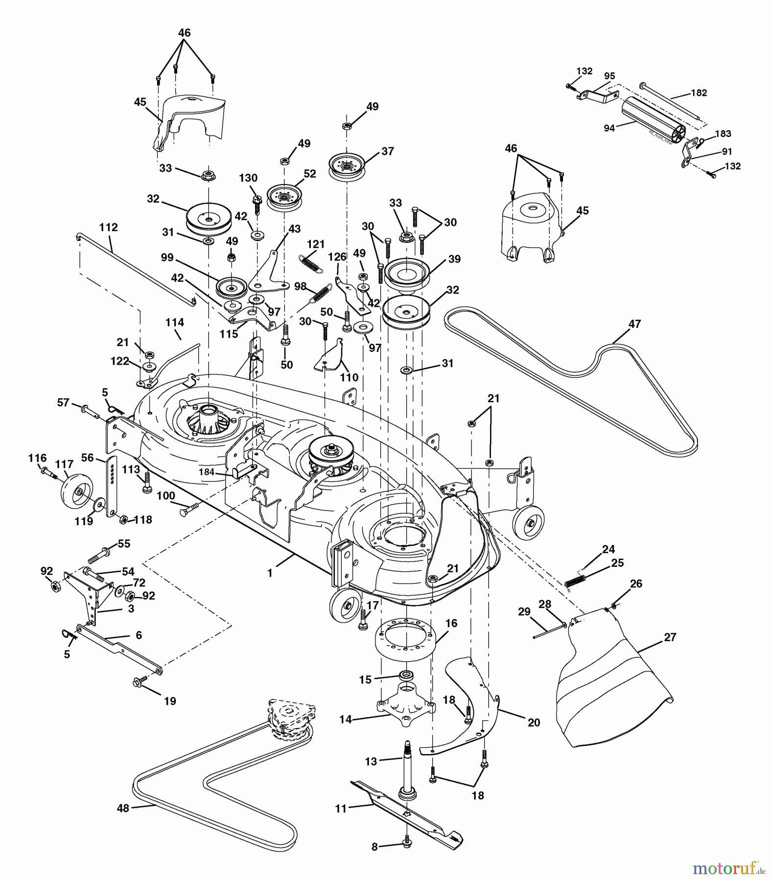  Husqvarna Rasen und Garten Traktoren YTH 2748 (96013001000) - Husqvarna Yard Tractor (2004-12 & After) Mower Deck