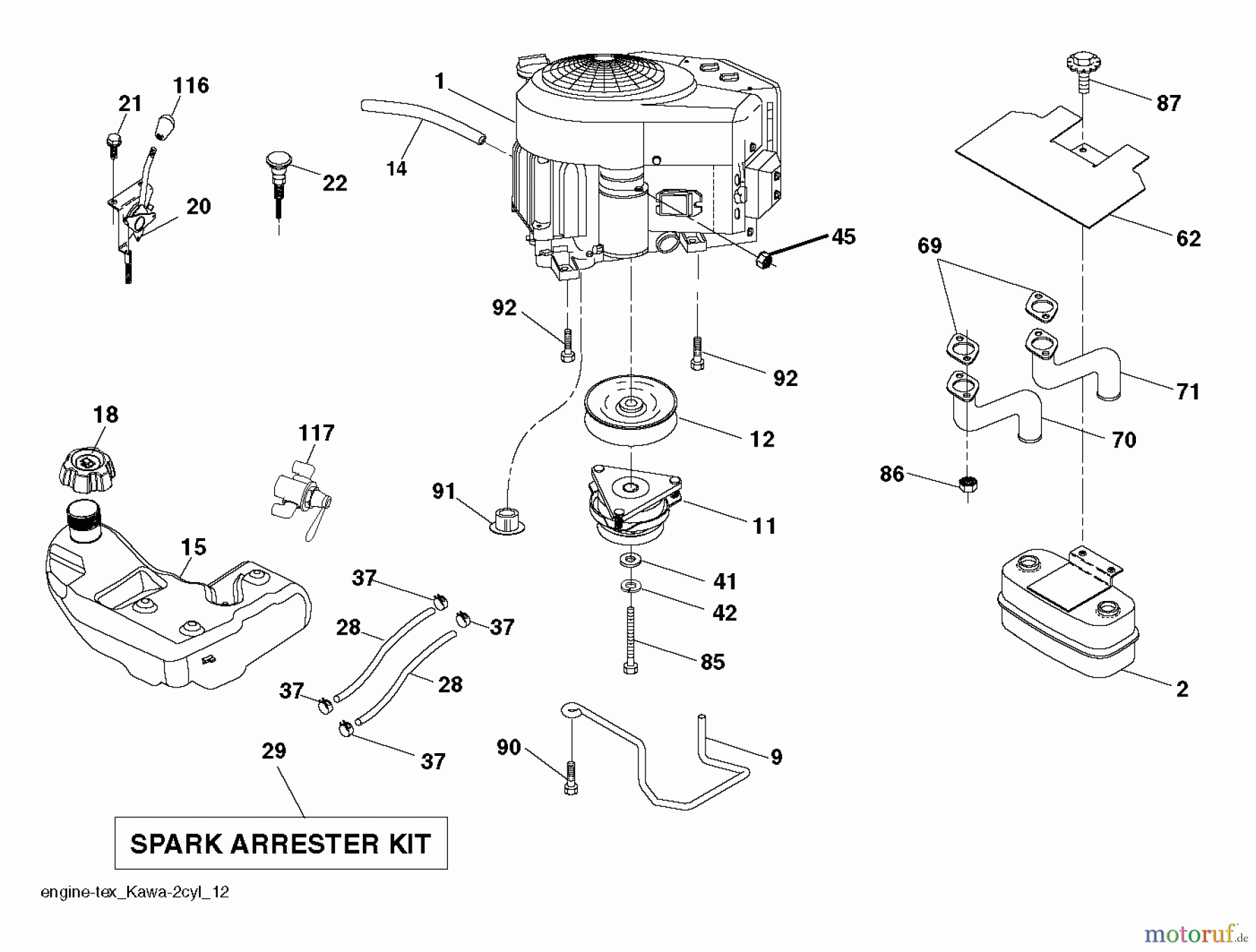  Husqvarna Rasen und Garten Traktoren YTH 24V48LS (96048001401) - Husqvarna Yard Tractor (2011-10 & After) ENGINE