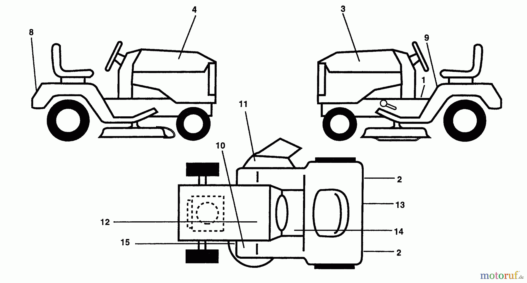  Husqvarna Rasen und Garten Traktoren YTHK 180 (HCYTHK180A) - Husqvarna Yard Tractor (1996-01 & After) Decals