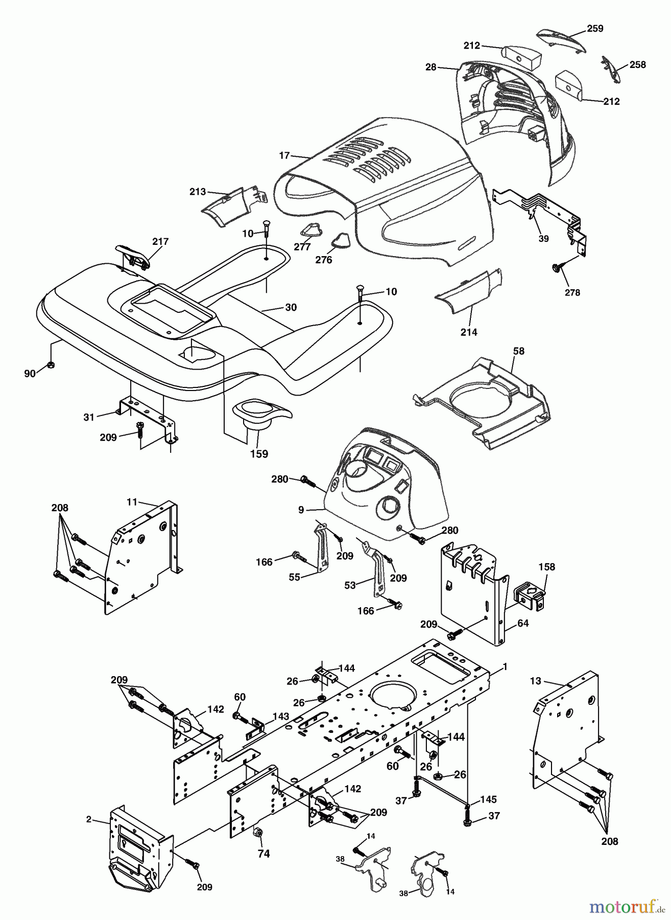  Husqvarna Rasen und Garten Traktoren YTH 1848XP (954568489) - Husqvarna Yard Tractor (2004-03 to 2004-03) Chassis And Enclosures