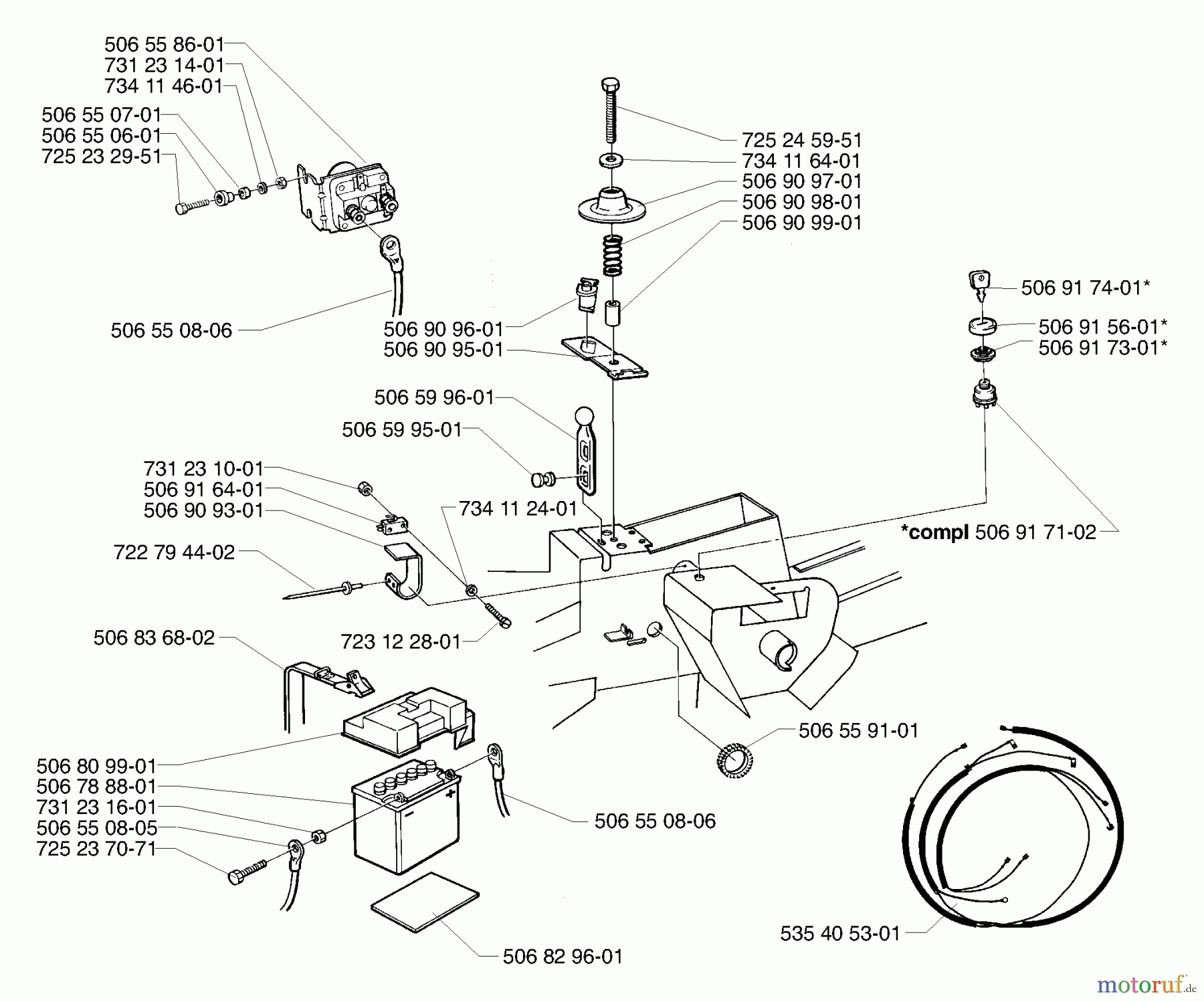  Husqvarna Reitermäher, Motor hinten Rider 16 - Husqvarna Rear-Engine Rider (2002-02 & After) Electrical