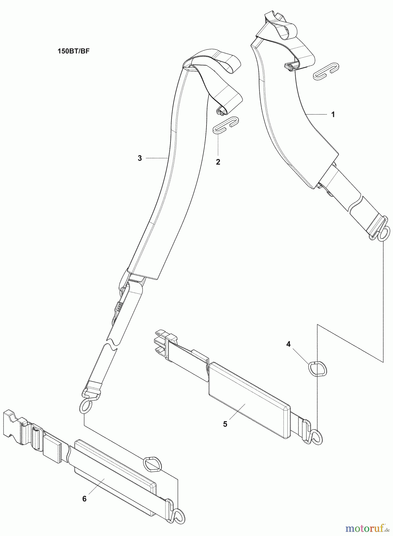  Husqvarna Bläser / Sauger / Häcksler / Mulchgeräte 150 BT - Husqvarna Backpack Blower (2008-10 & After) Harness