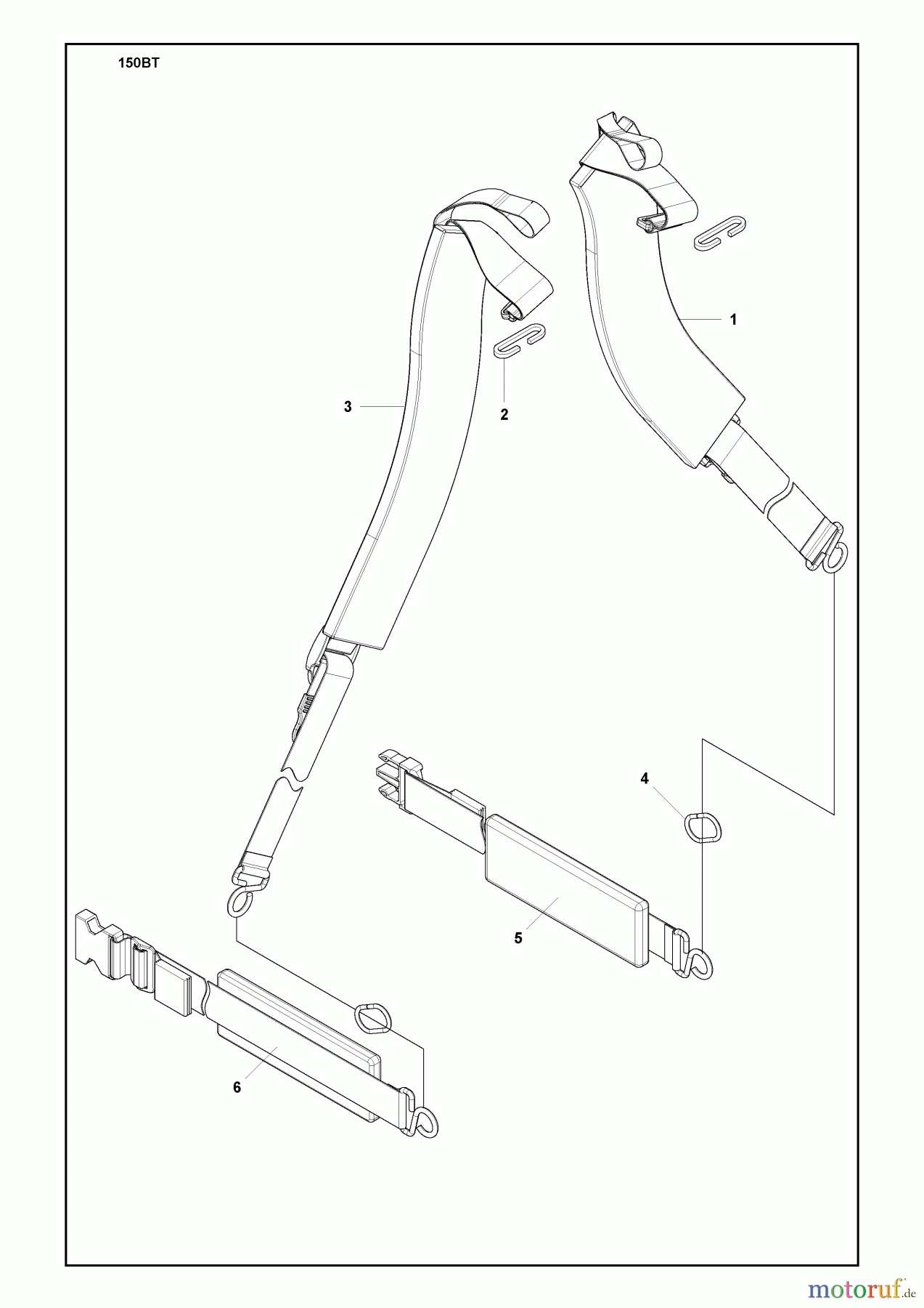  Husqvarna Bläser / Sauger / Häcksler / Mulchgeräte 150 BT - Husqvarna Backpack Blower (2009-10 & After) (Lowes) Straps