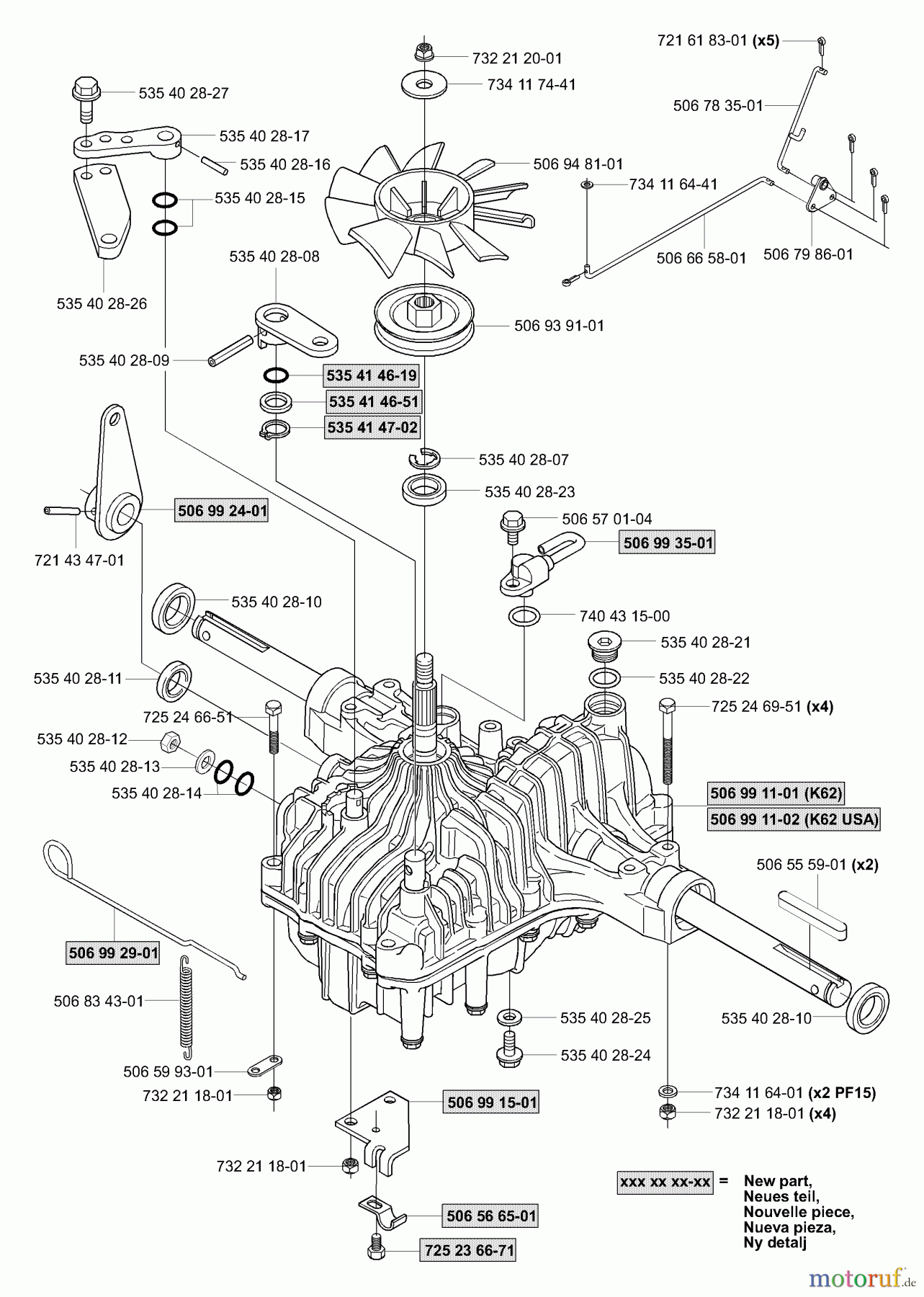  Husqvarna Reitermäher, Motor hinten Rider Pro 15 - Husqvarna Rear-Engine Rider (2001-02 to 2002-12) Hydro