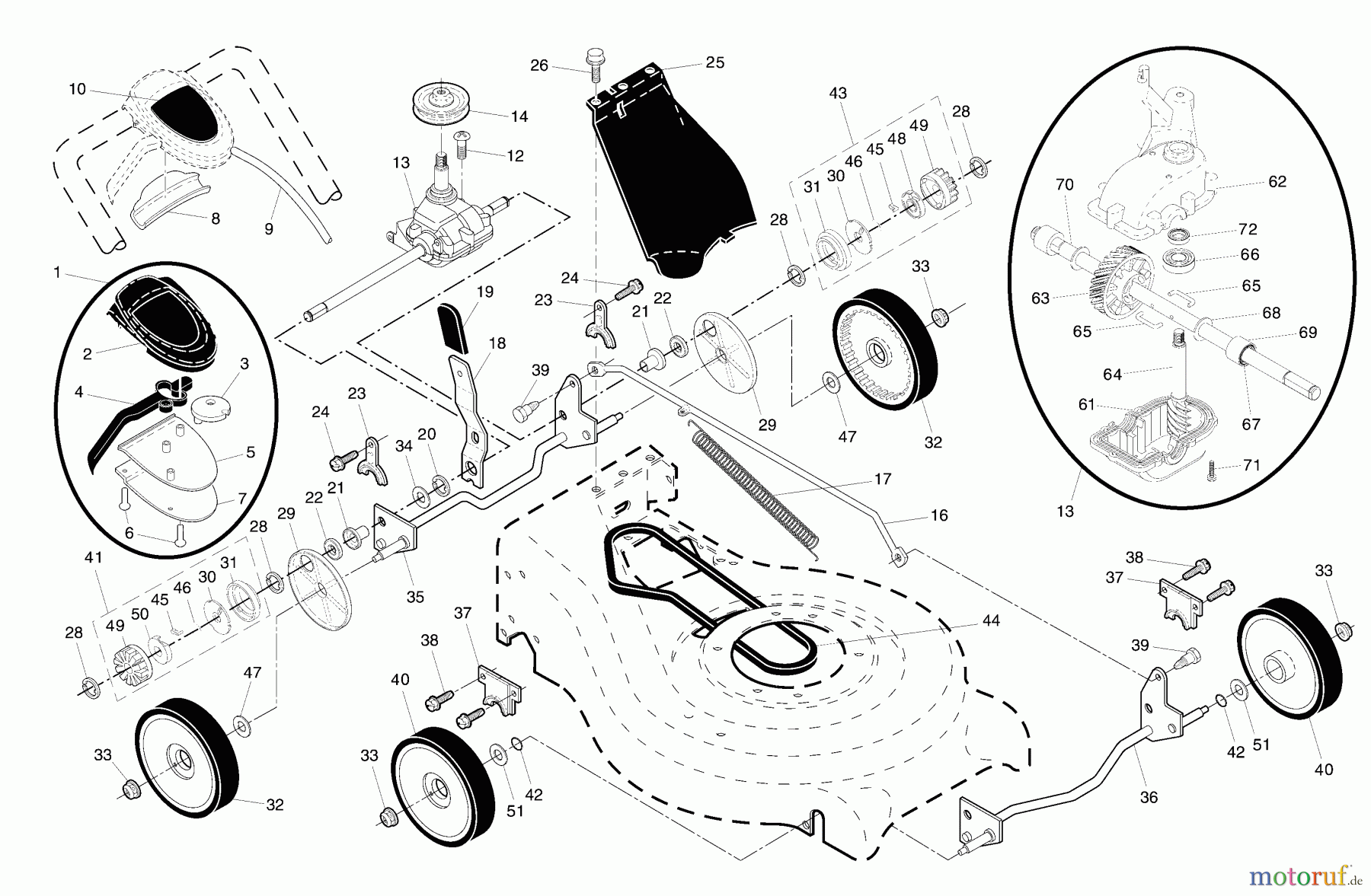  Husqvarna Rasenmäher 5521 RS (96143000205) - Husqvarna Walk-Behind Mower (2007-01 & After) Drive Assembly