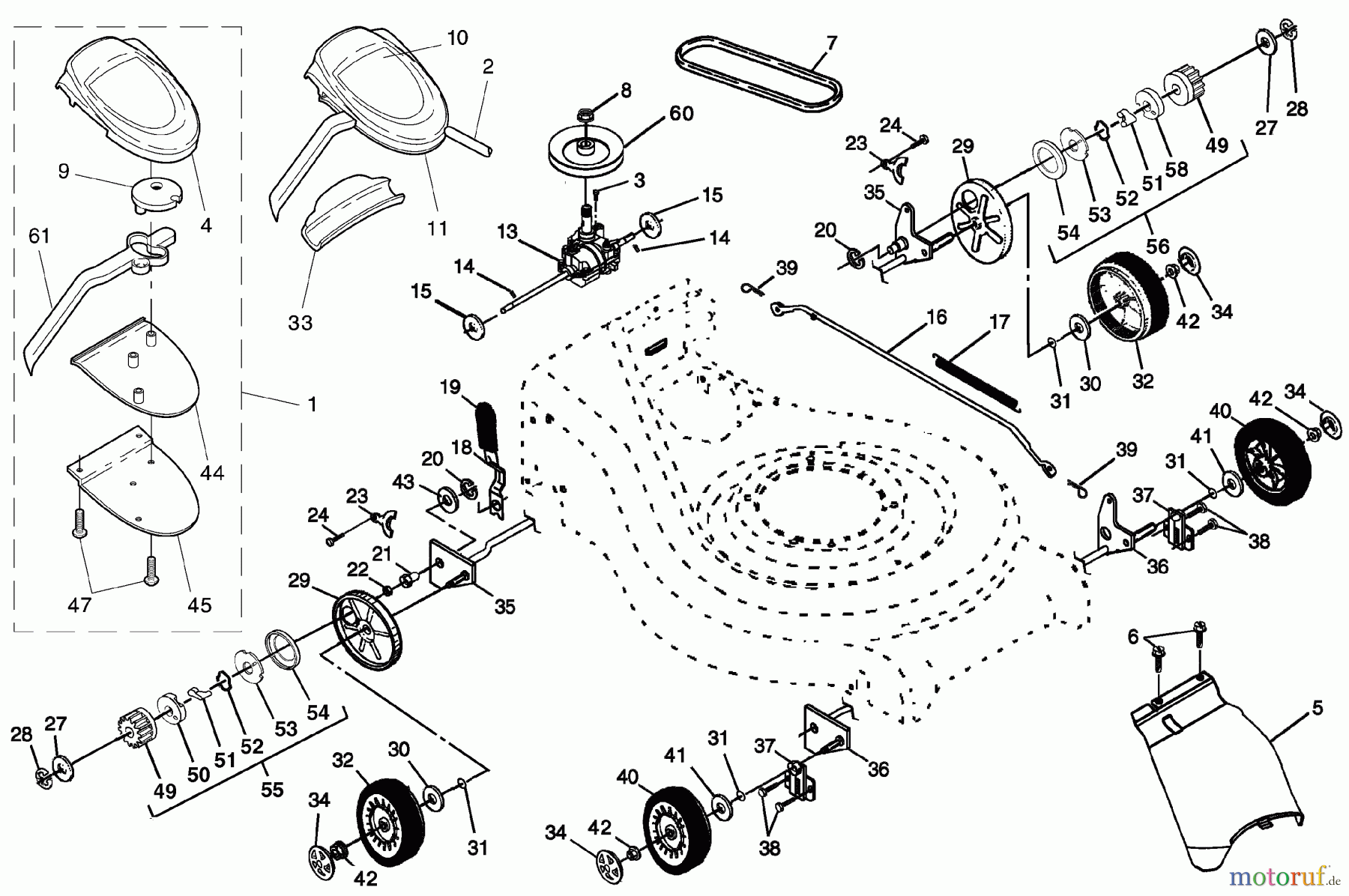  Husqvarna Rasenmäher 5521 RSB (954223470) - Husqvarna Walk-Behind Mower (2004-07 & After) Drive Assembly