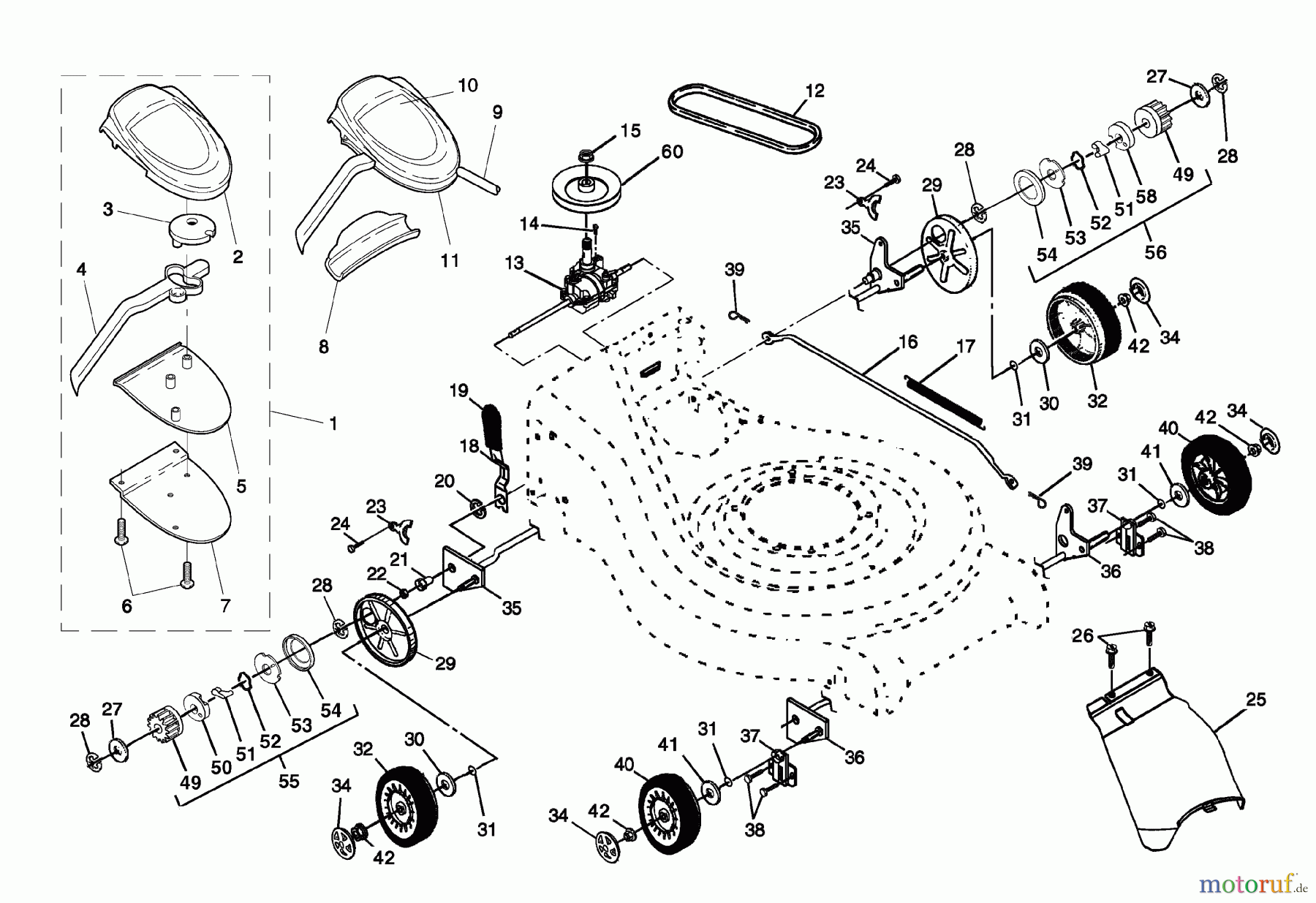  Husqvarna Rasenmäher 5521 RSD (954223470) - Husqvarna Walk-Behind Mower (2004-07 & After) Drive Assembly