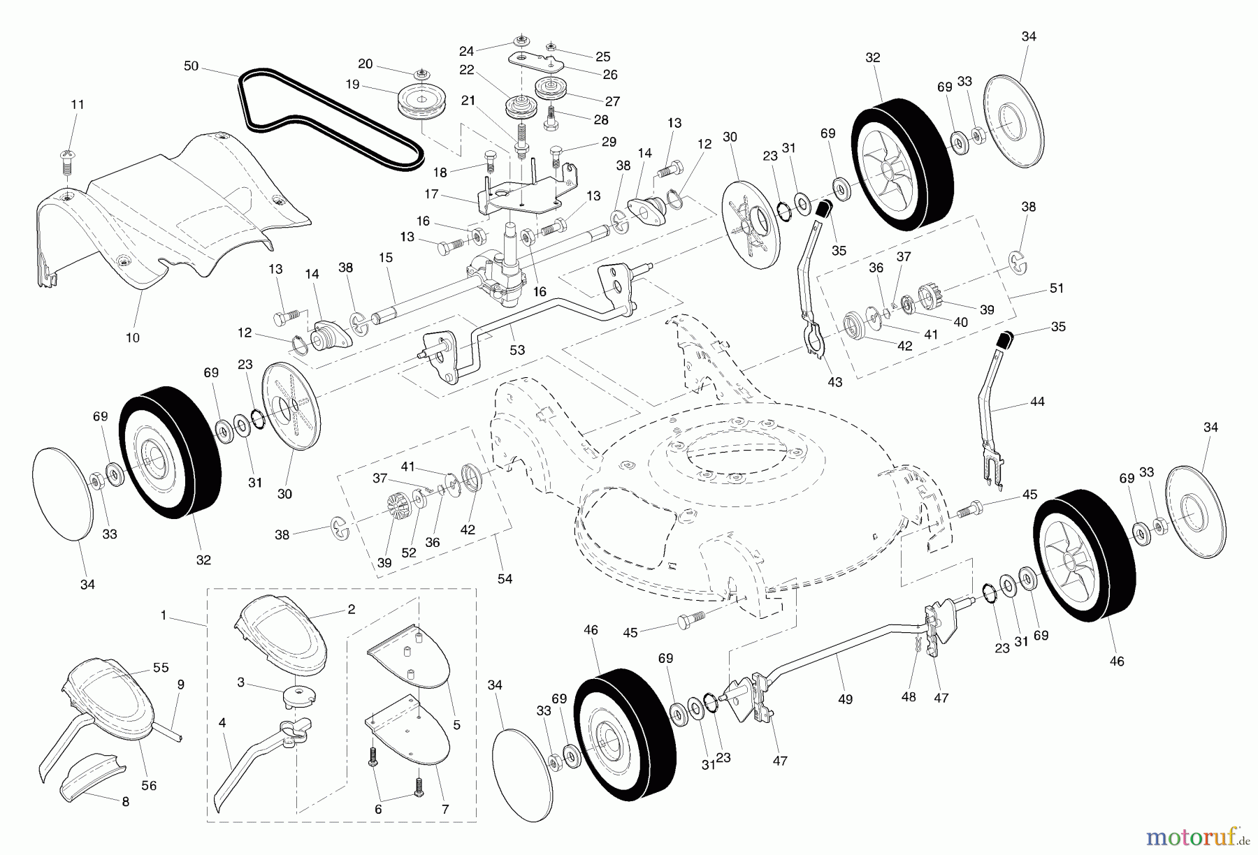  Husqvarna Rasenmäher 55R21 HVB (954223210) - Husqvarna Walk-Behind Mower (2003-12 & After) Drive Assembly