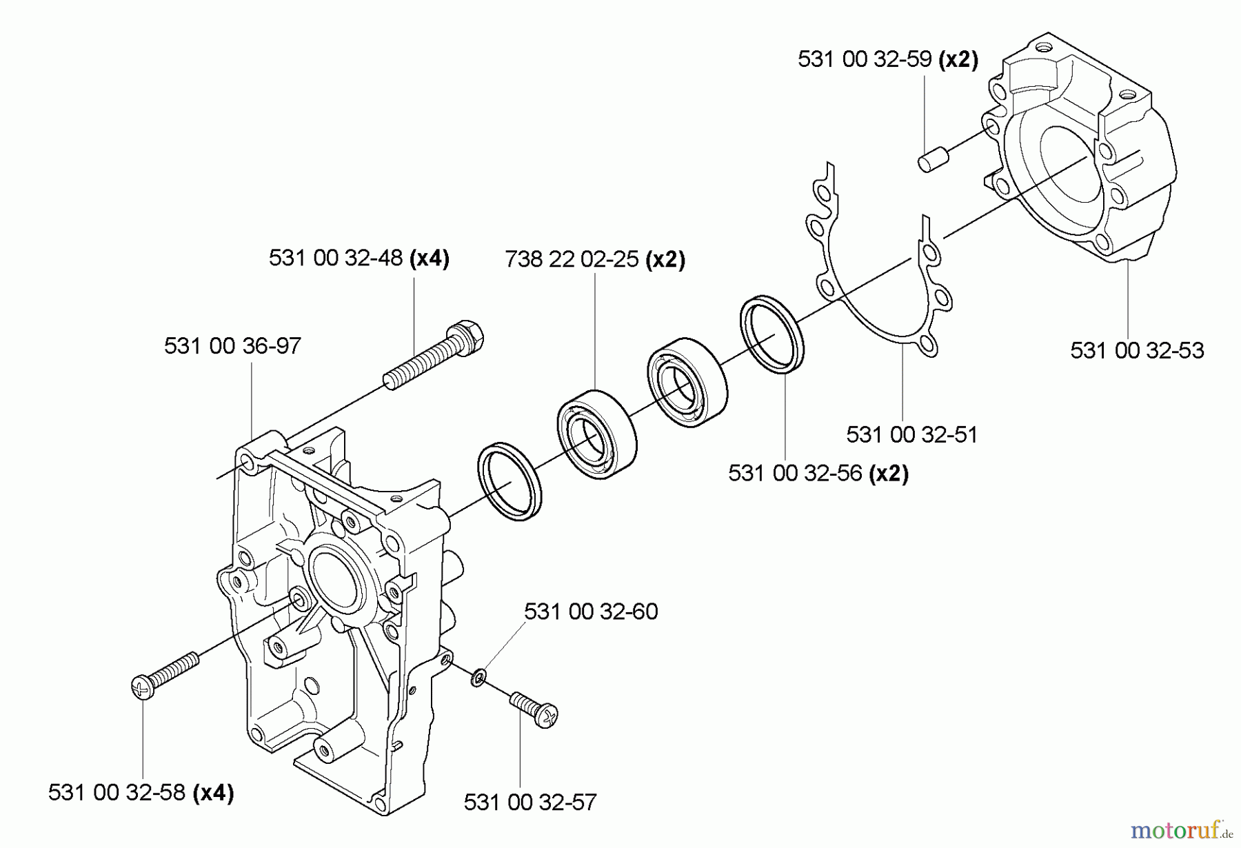  Husqvarna Bläser / Sauger / Häcksler / Mulchgeräte 155 BT - Husqvarna Backpack Blower (2005-08 & After) Crankcase